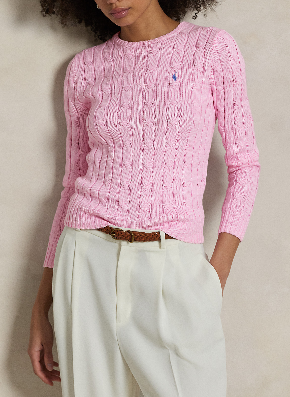 Pull moulant col rond en coton POLO RALPH LAUREN