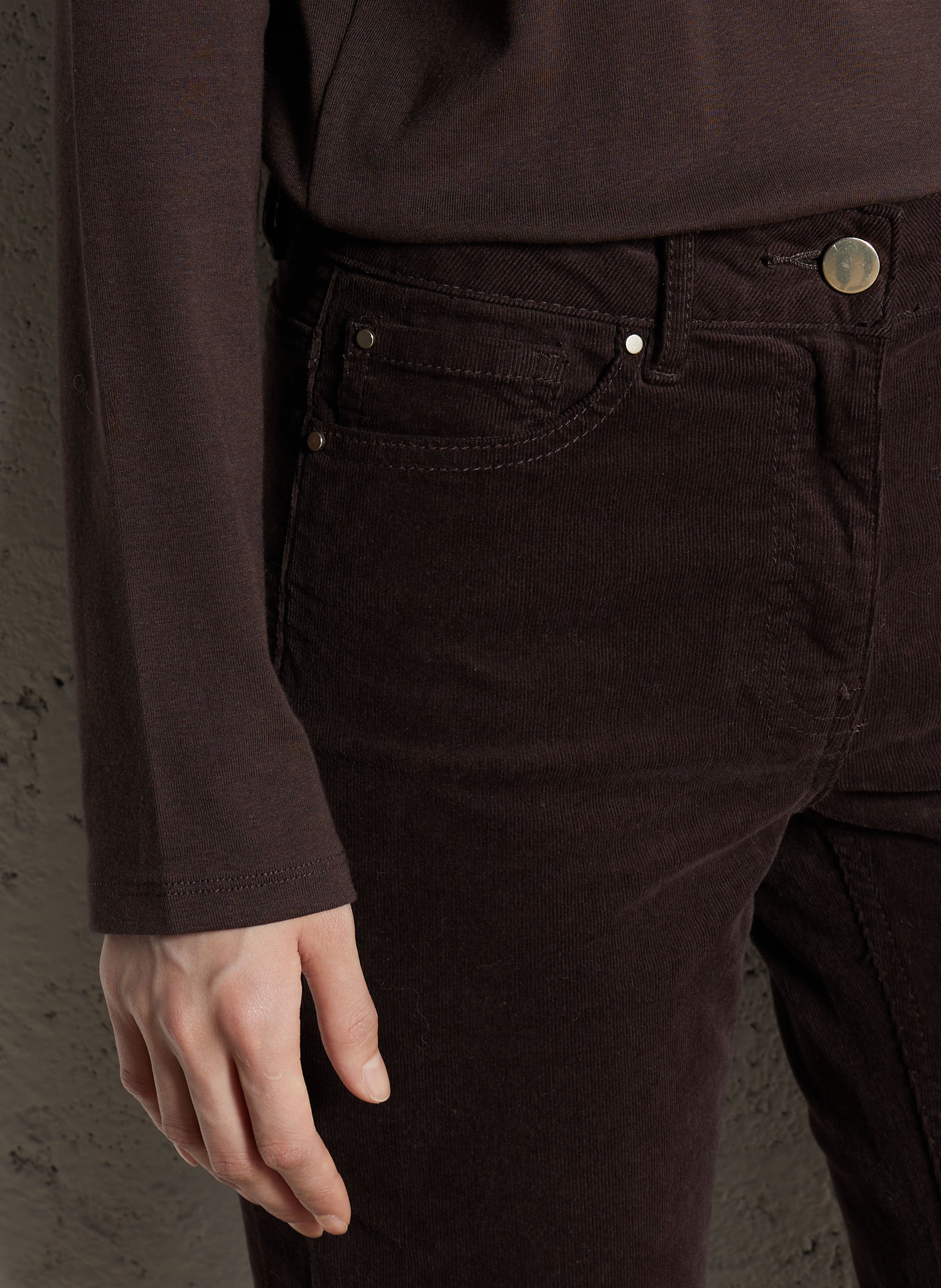 Straight-leg cotton corduroy pants MAISON 123 Brown