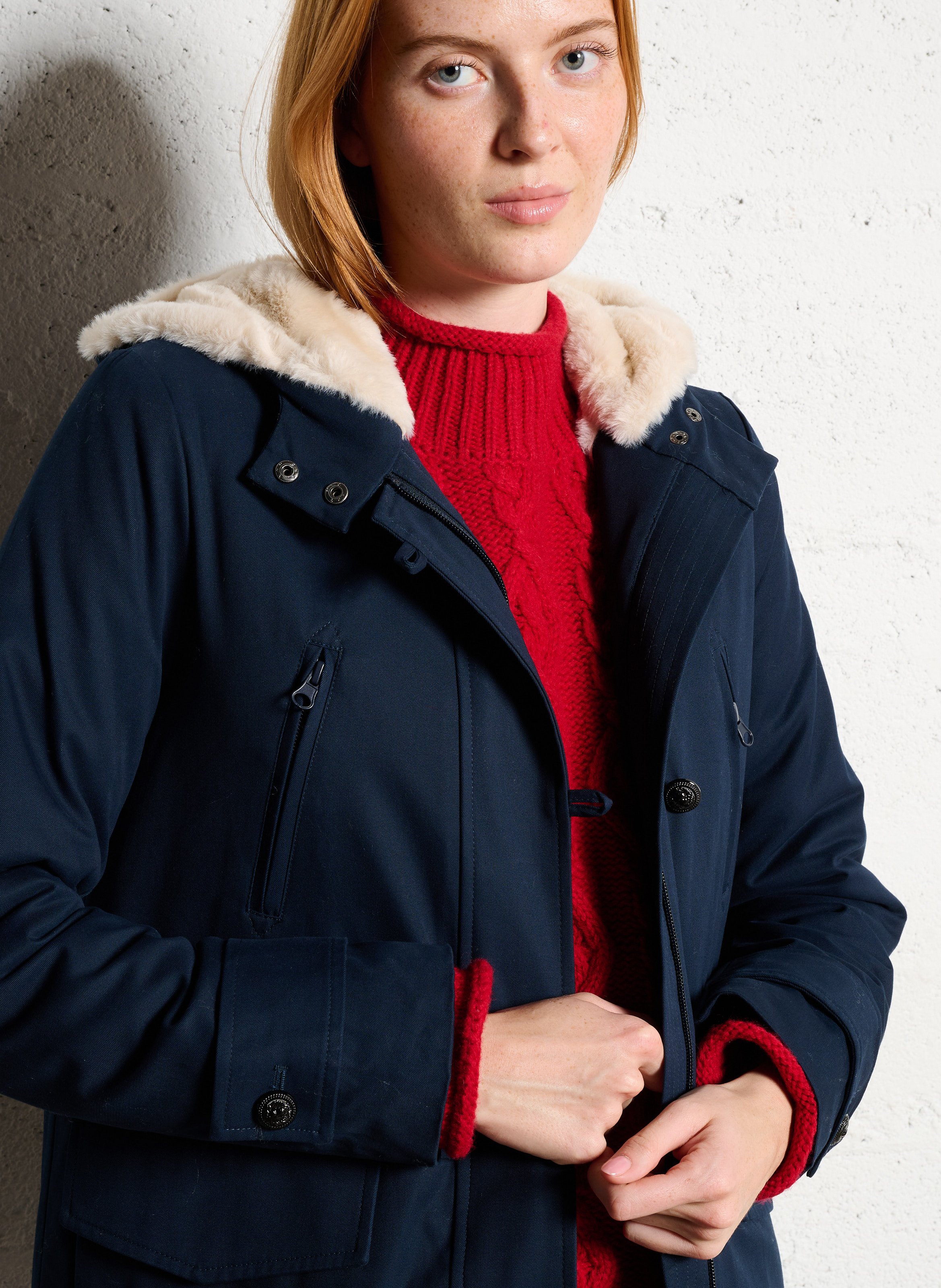 Hooded parka CAROLL Blue