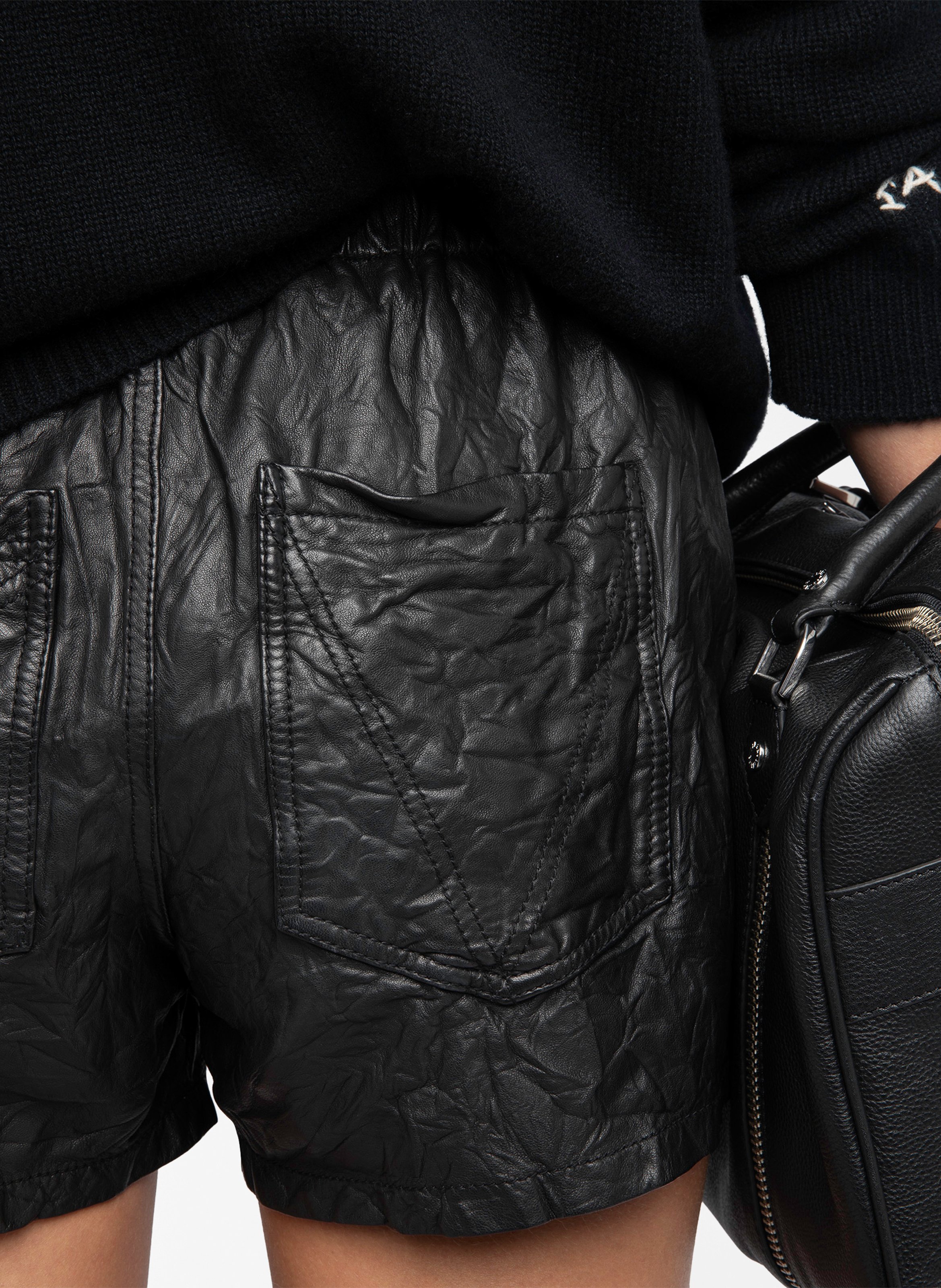 Ledershorts in Knitteroptik ZADIG&VOLTAIRE Schwarz