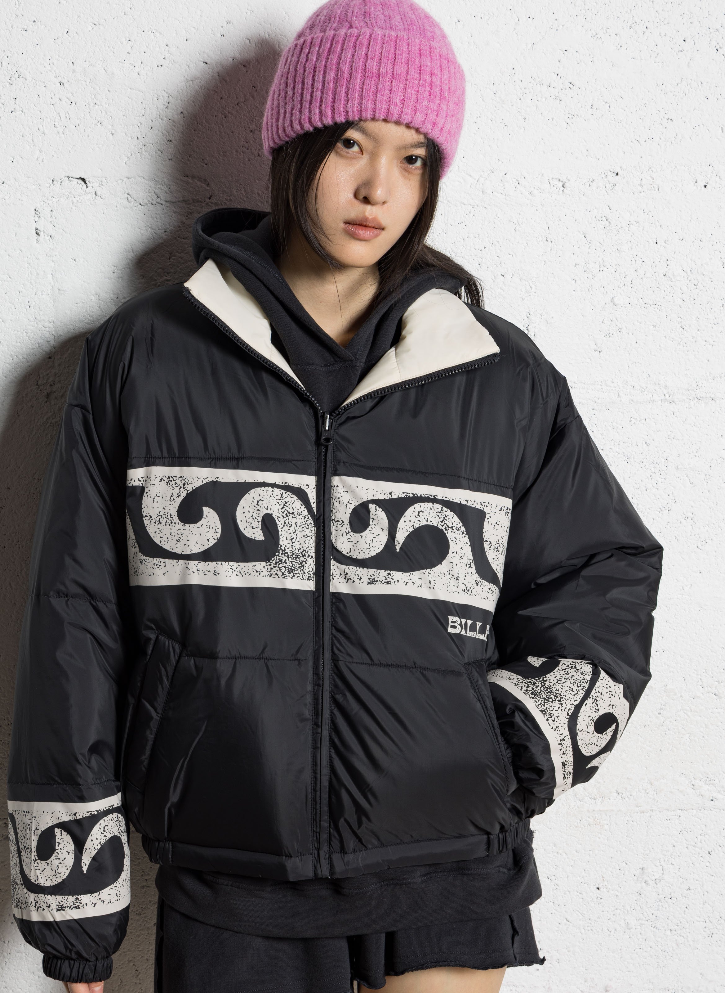 Doudoune courte réversible imprimée  BILLABONG Noir