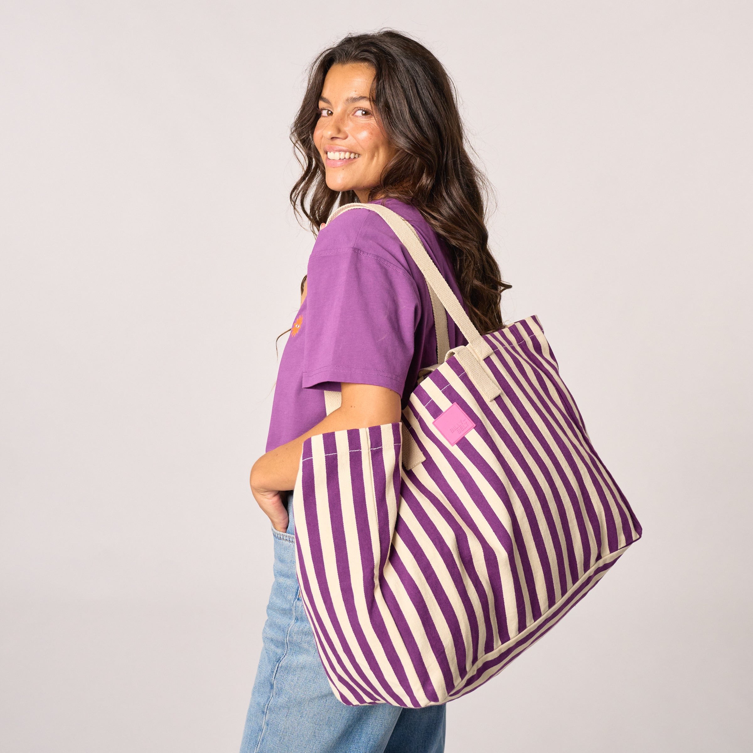Organic cotton tote bag BILLYBELT Purple