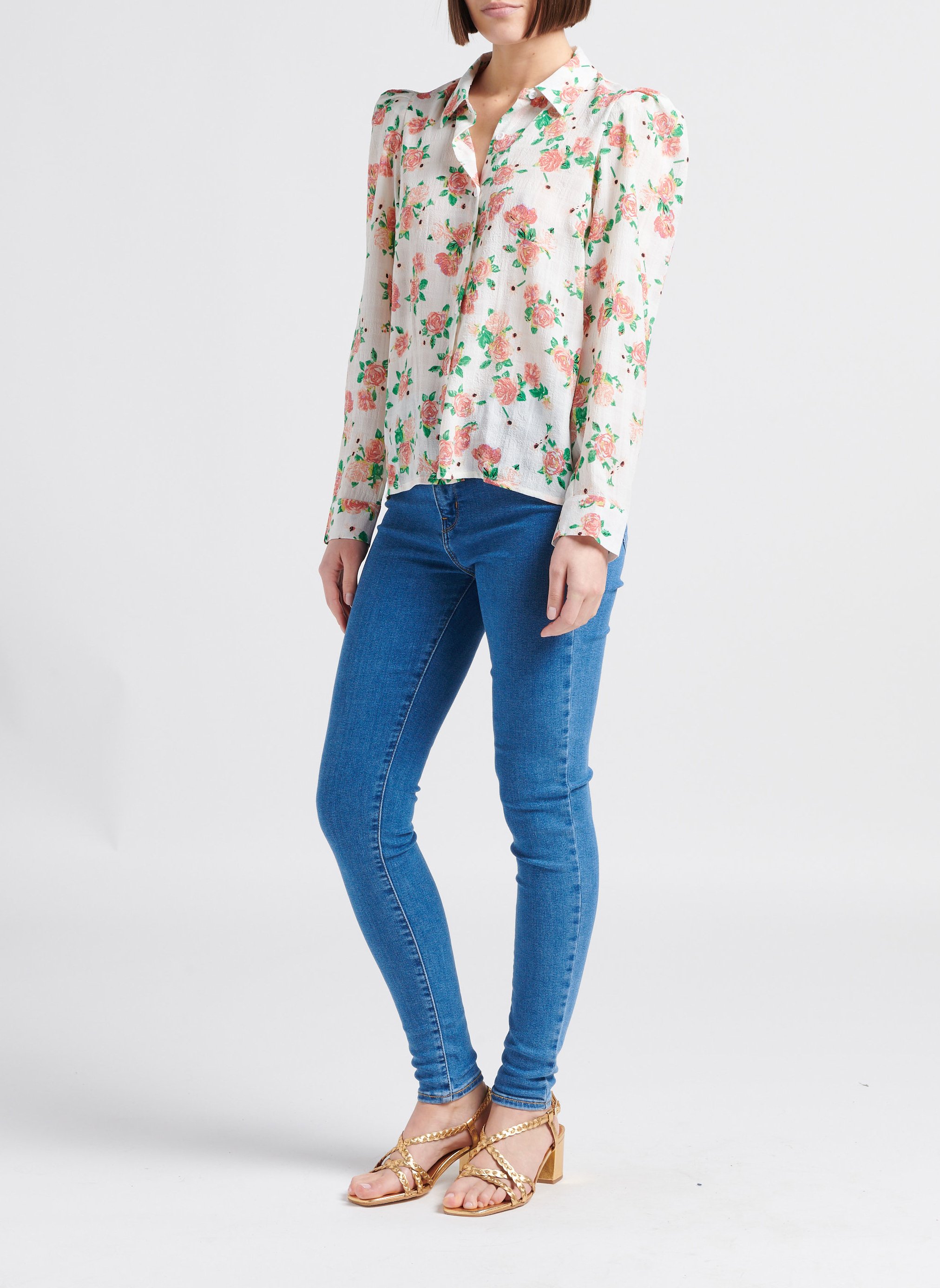 Jean skinny taille haute en coton mélangé LEVI'S Jean brut