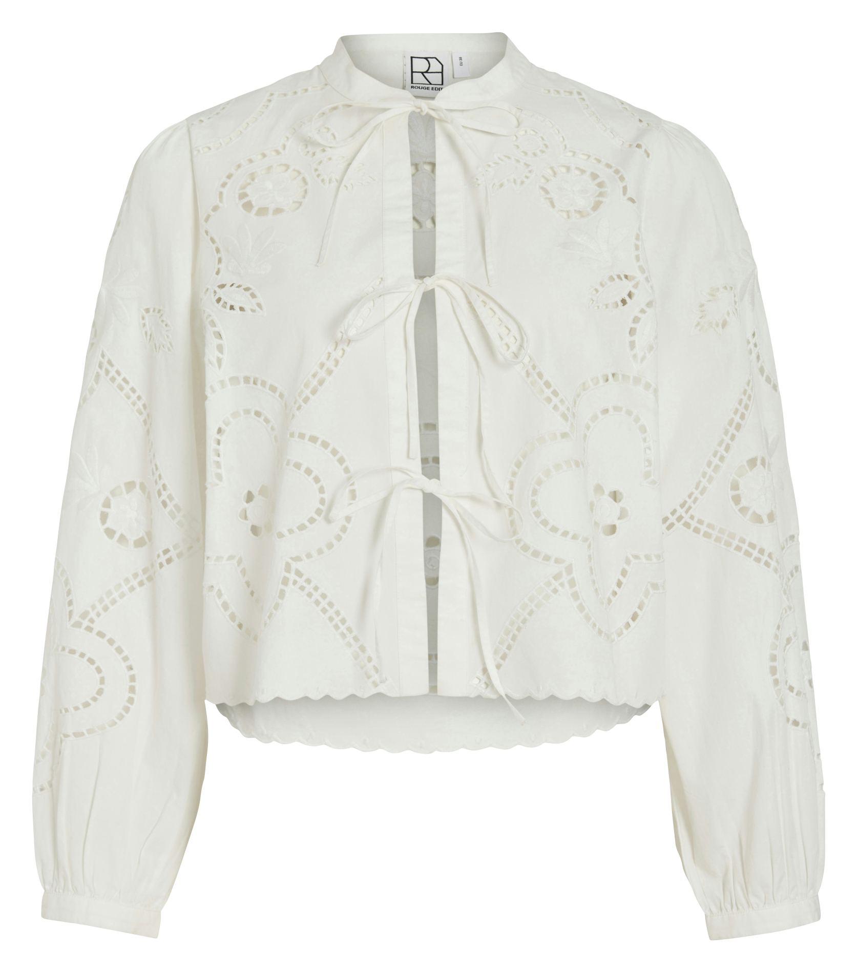 Straight organic cotton mao collar top ROUGE EDIT Beige