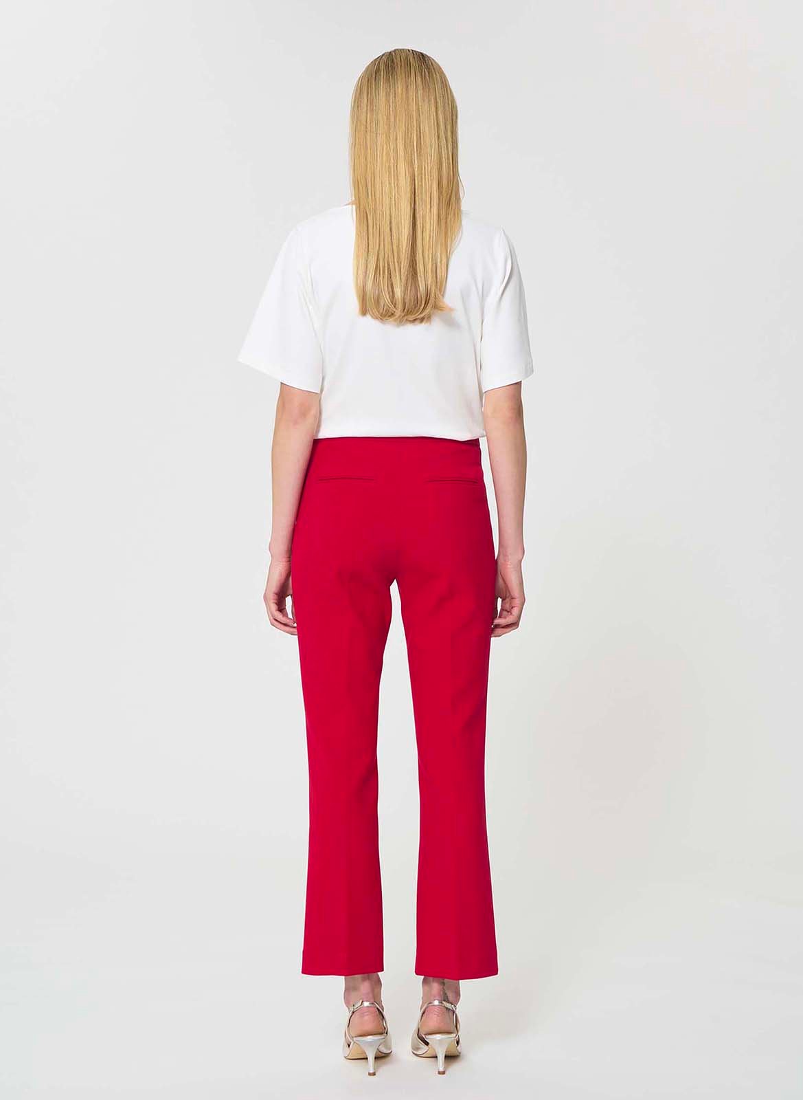 Wijde 7/8 broek van canvas TARA JARMON Rood