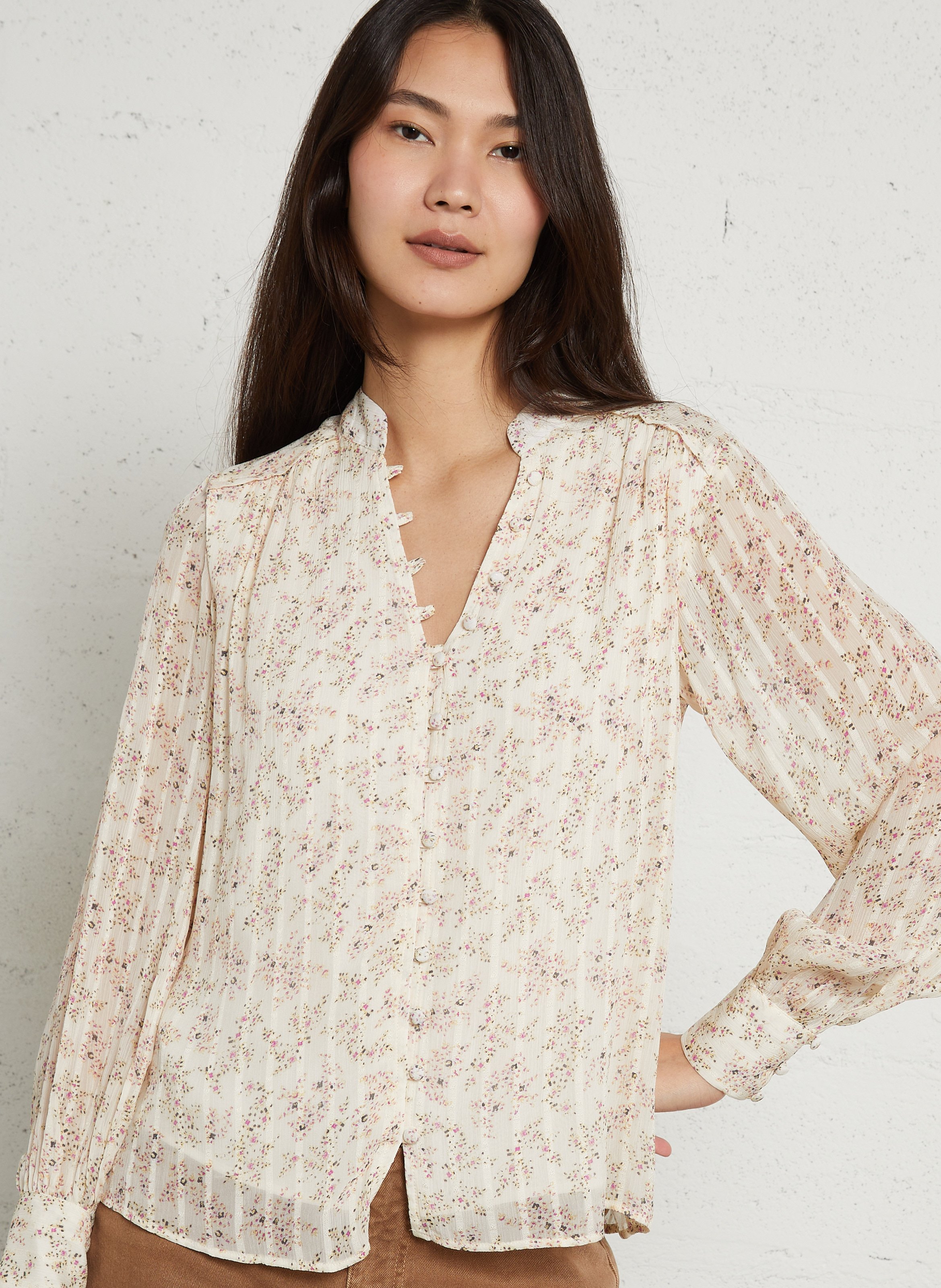 Gerade geschnittenes Hemd - bedruckt MAISON 123 Beige