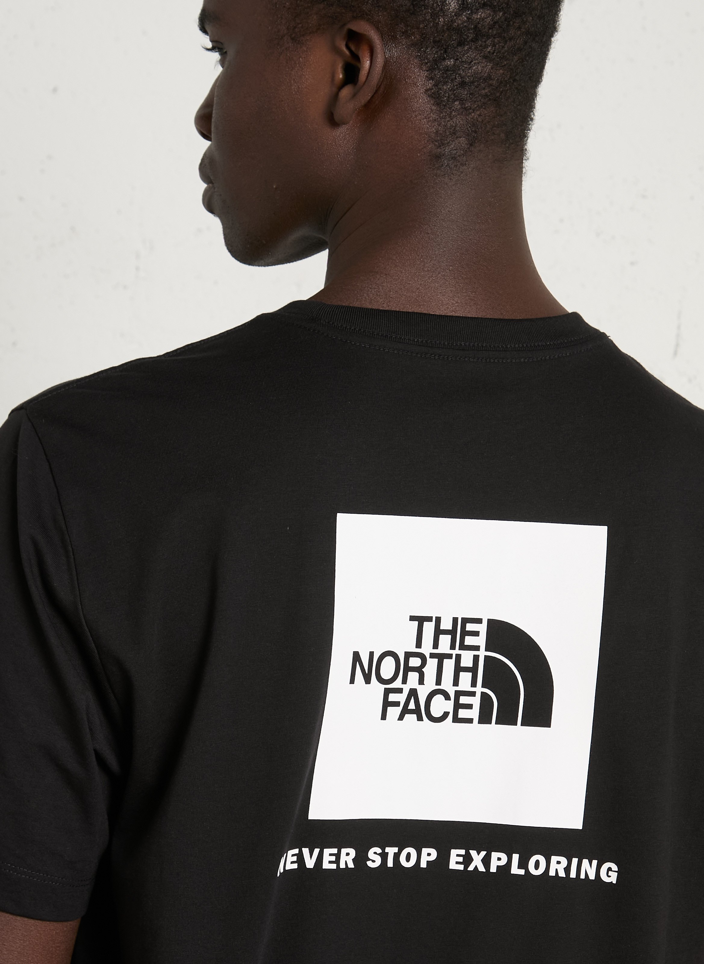 Straight round-neck cotton T-shirt with screen print THE NORTH FACE Black