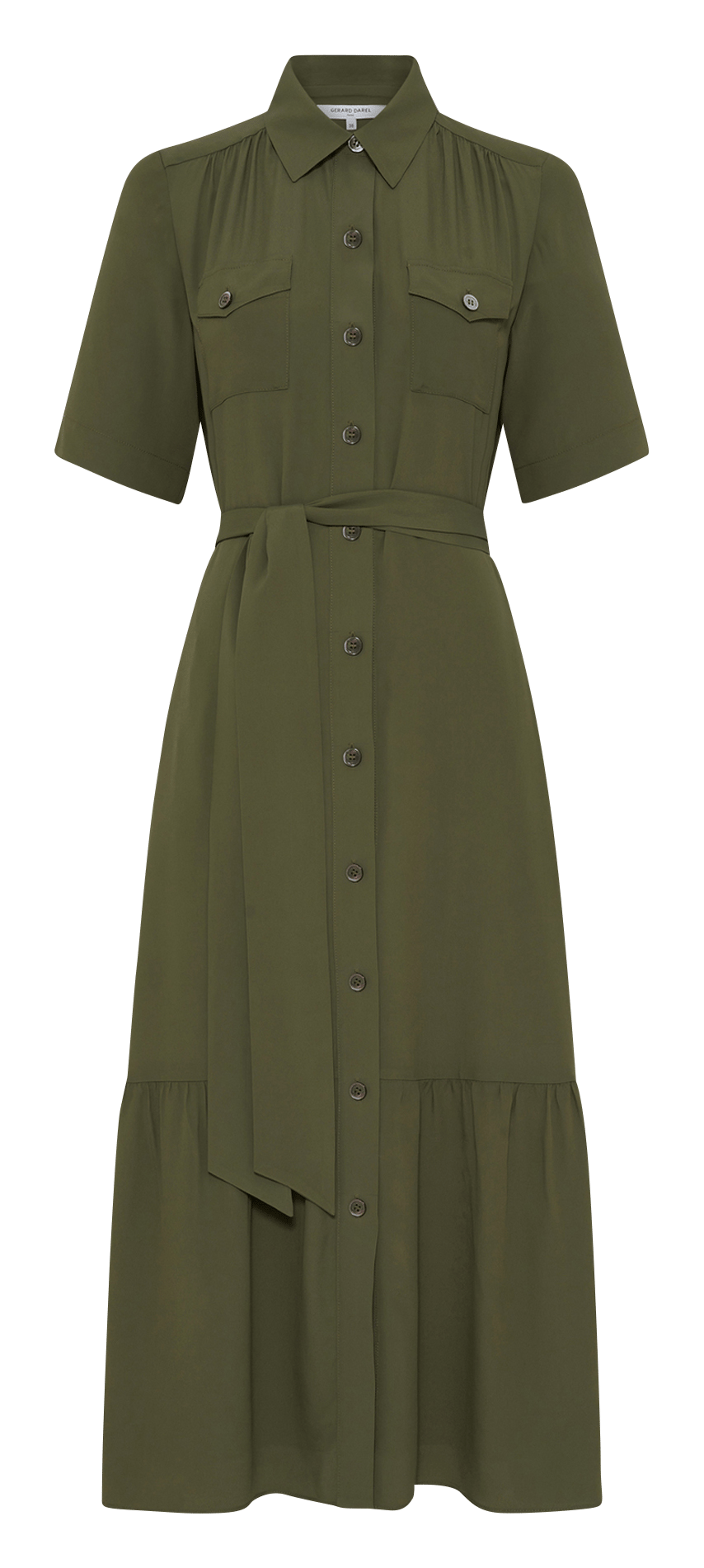 Langes Kleid mit klassischem Kragen GERARD DAREL Khaki