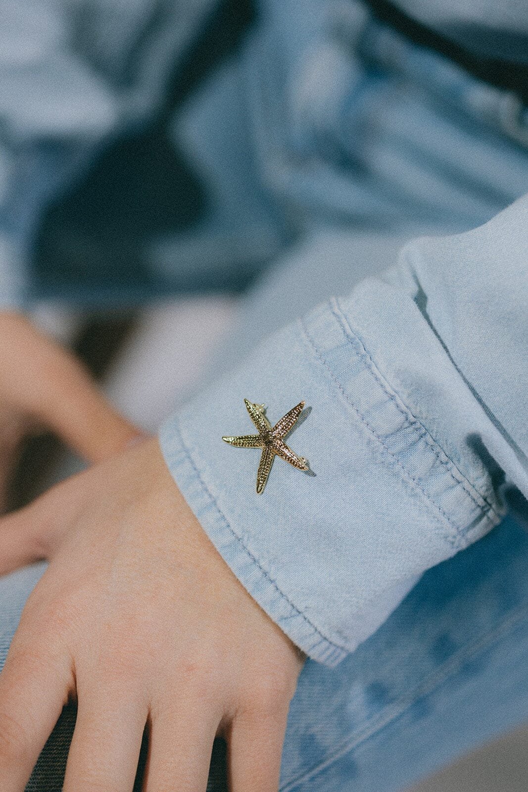 Silver plated star brooch MONSIEUR SIMONE Golden