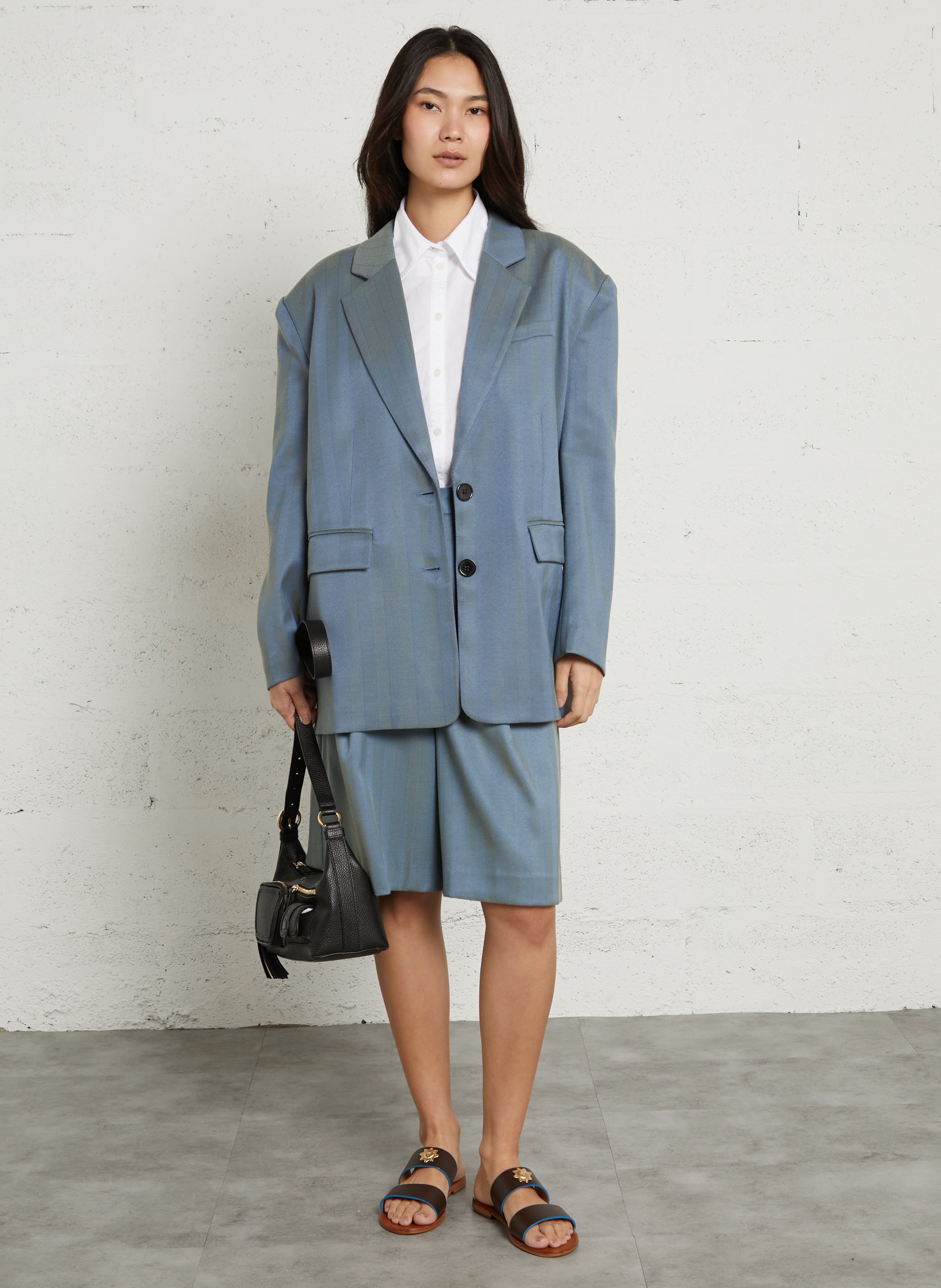 Mules plates en cuir MAMA PRAIA Marron