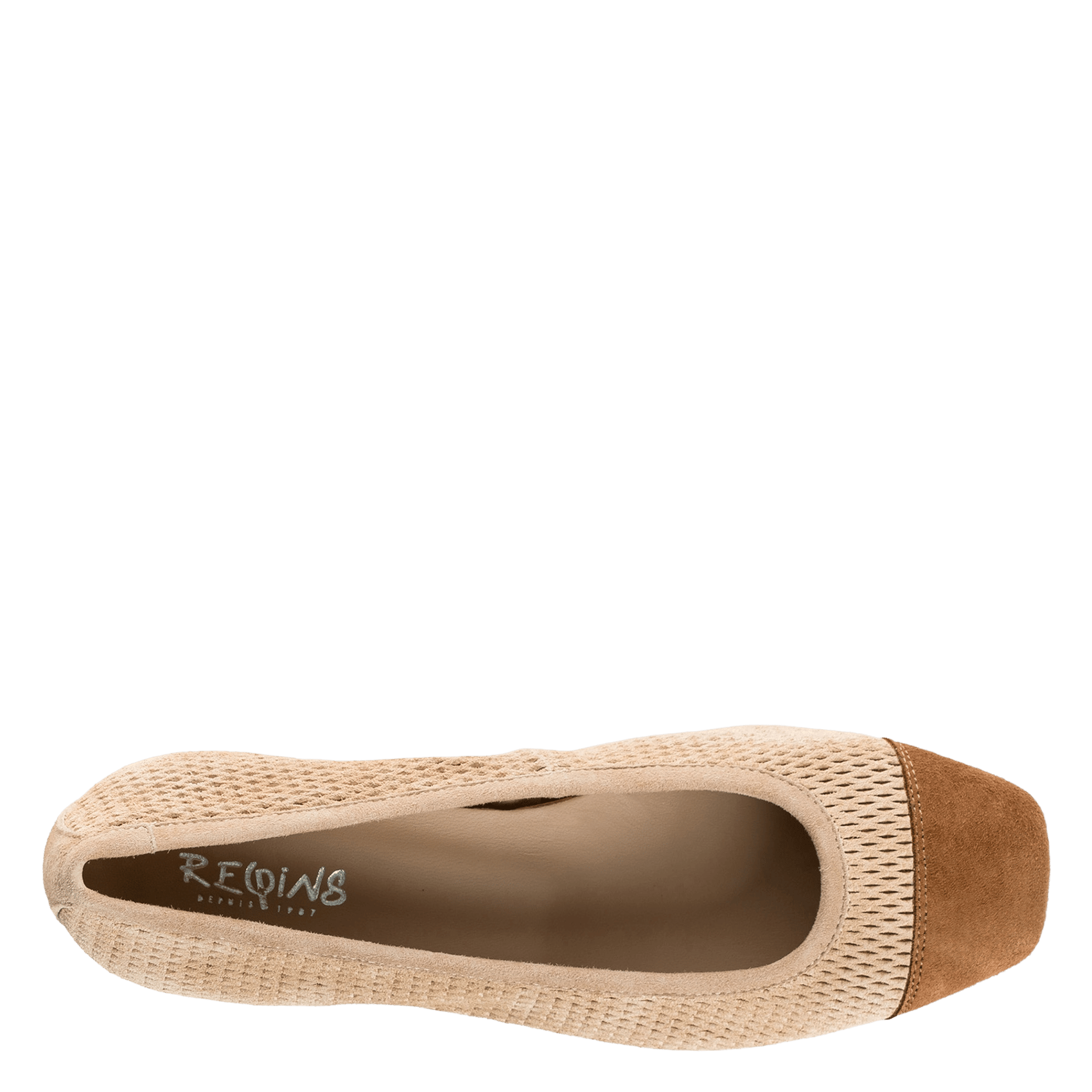 Ballerines en cuir velours REQINS Beige