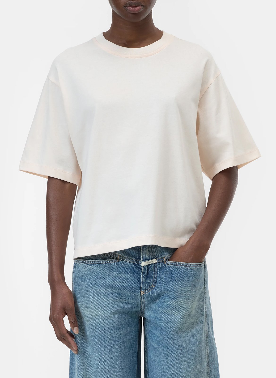 Tee-shirt col rond en coton bio CLOSED Rose