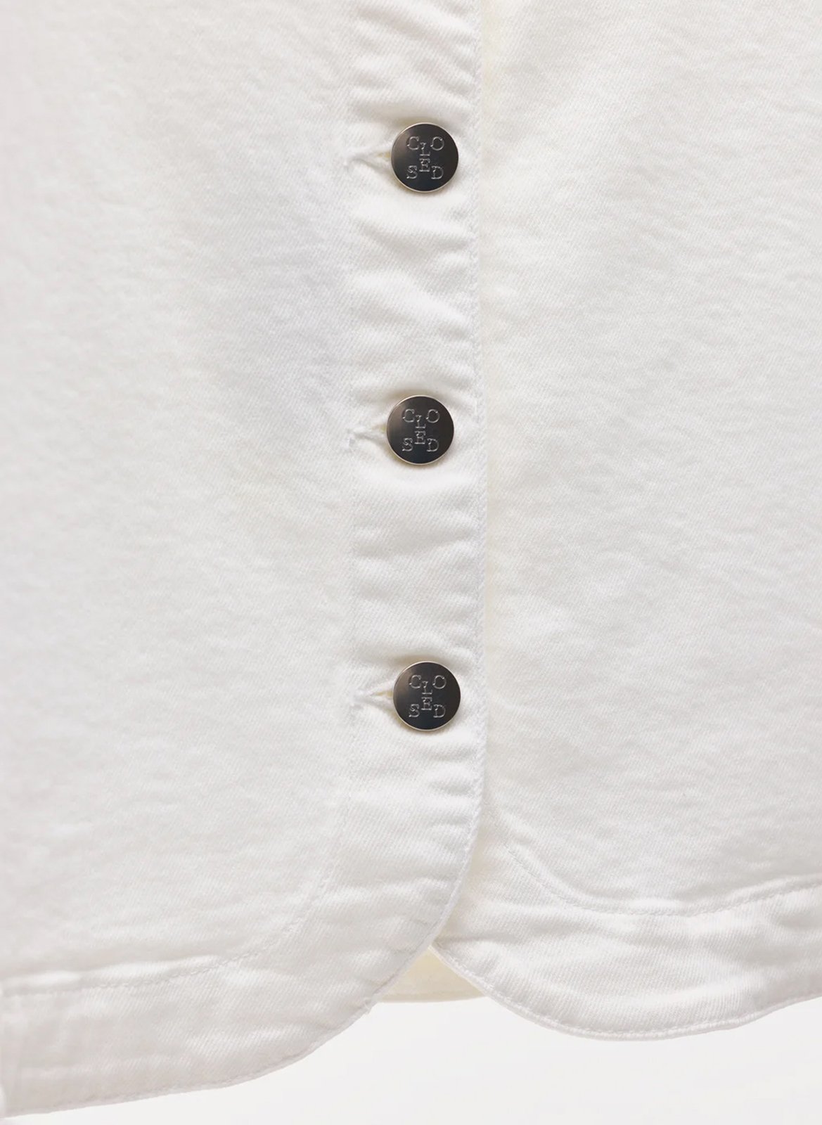 Round-neck straight cotton blend cardigan CLOSED White