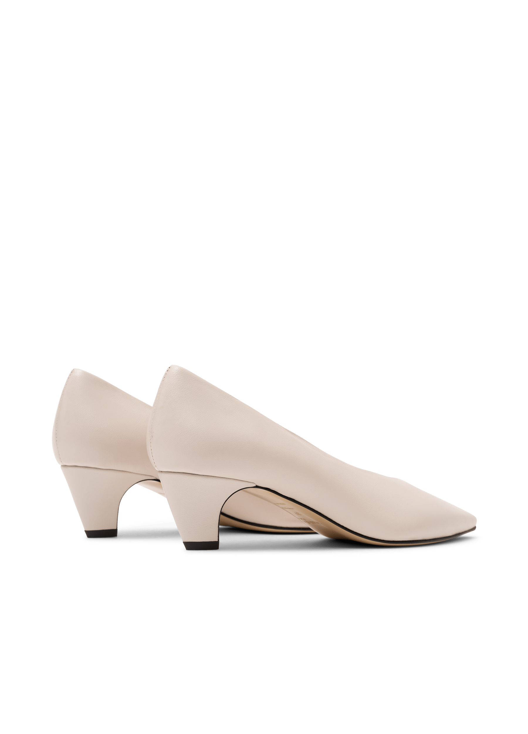 Escarpins en cuir nappa latte PARALLELE PARIS Blanc