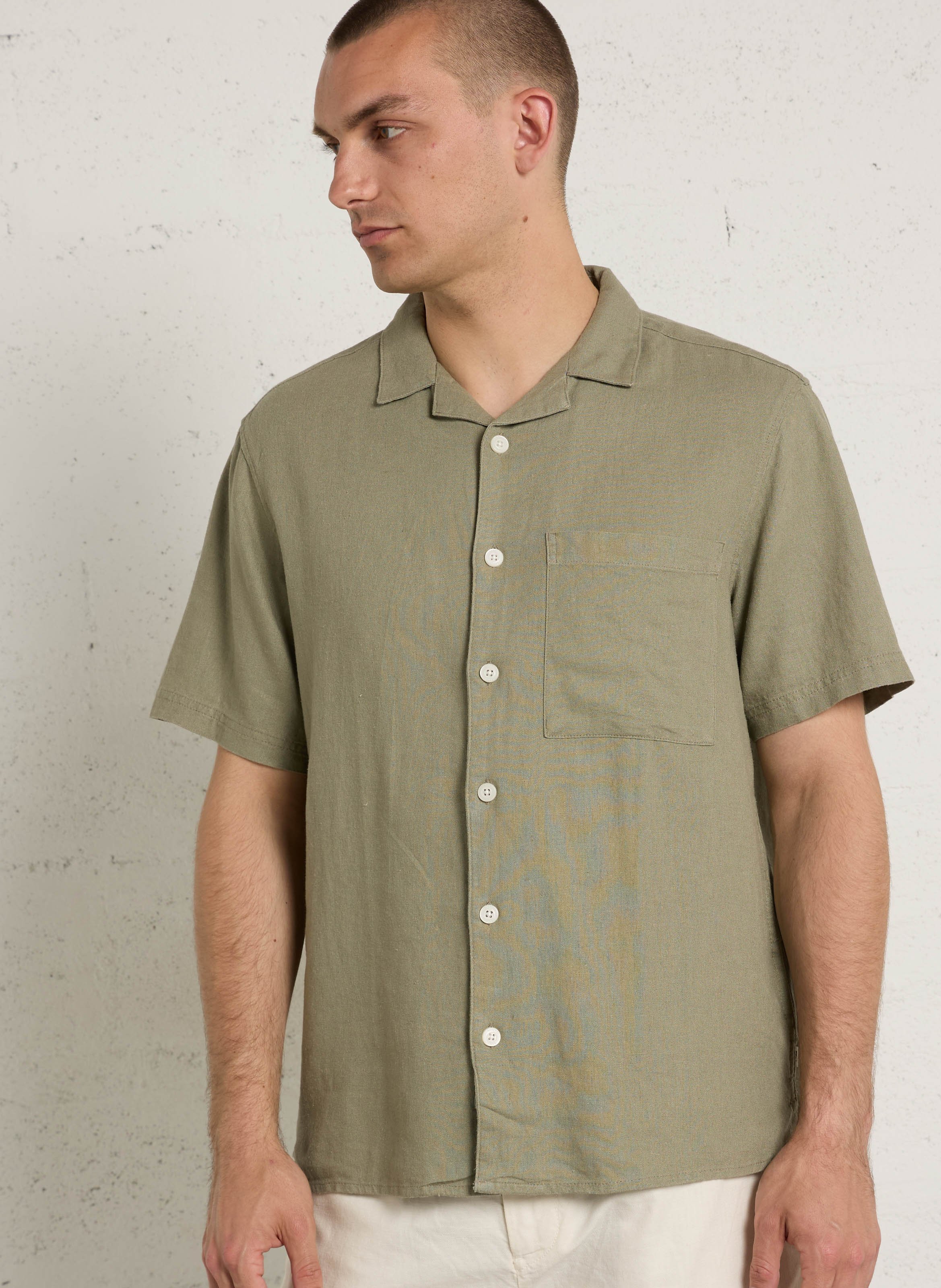 Overhemd van linnenmix SOLID