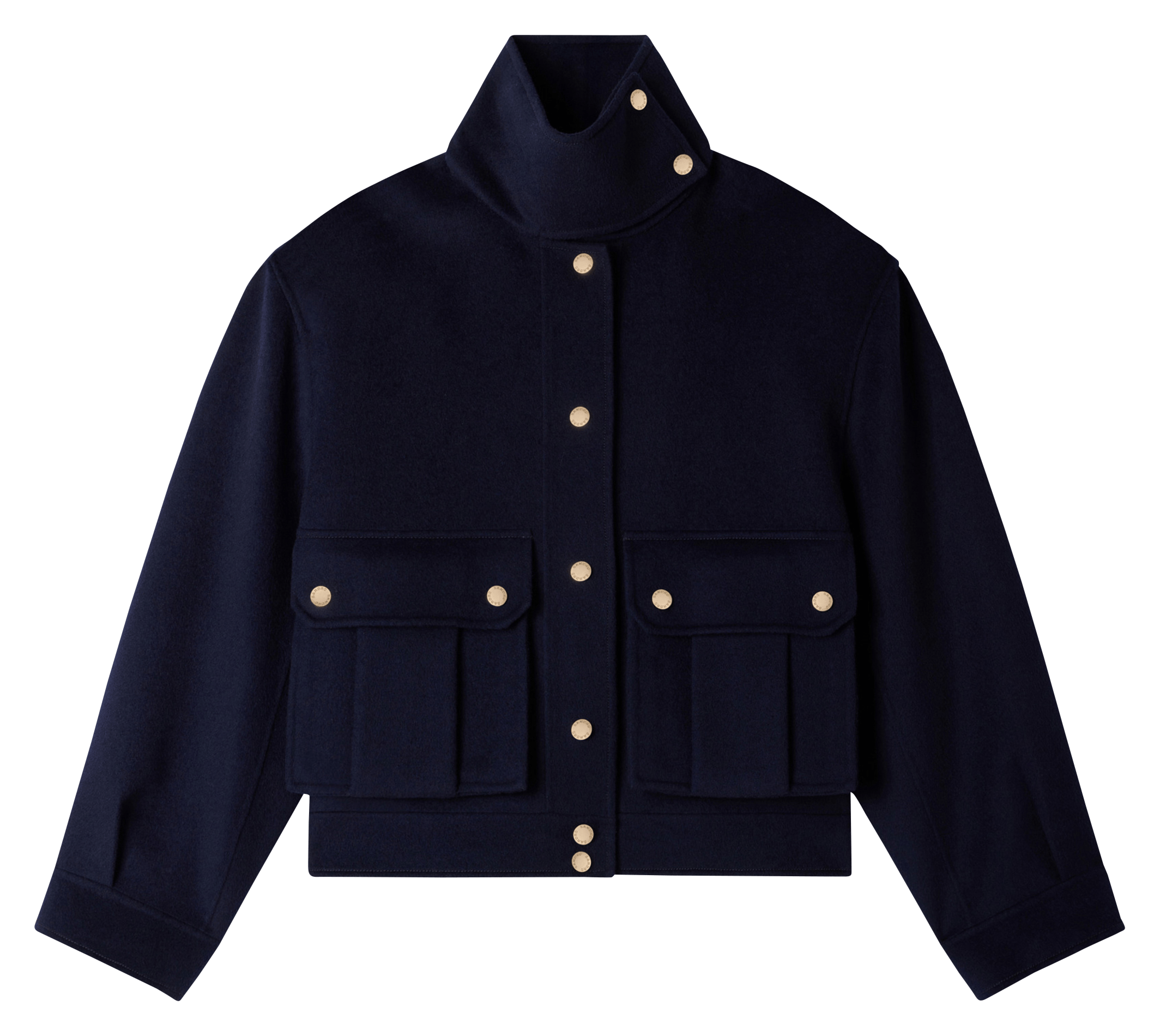 Straight wool jacket SANDRO Blue