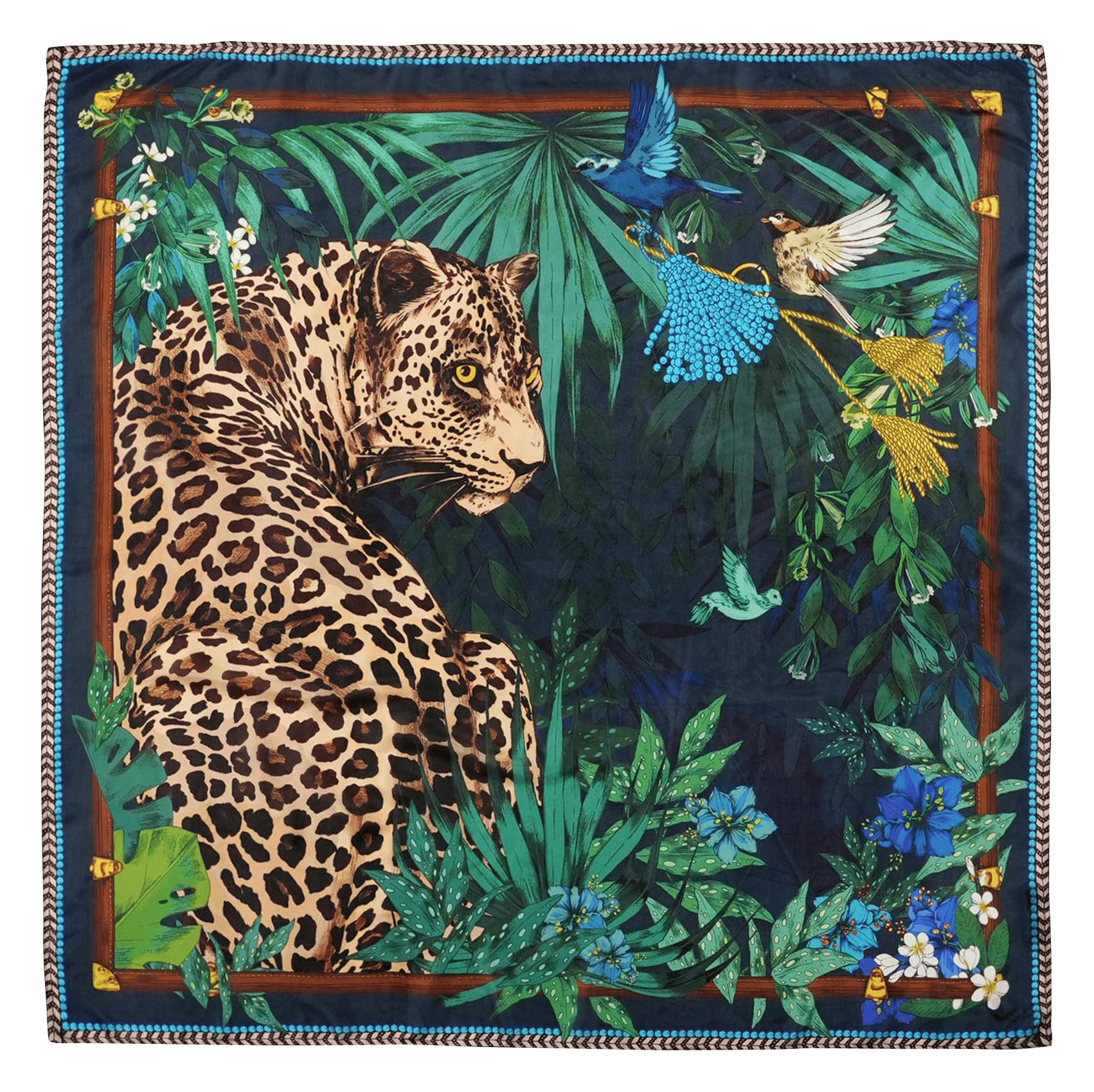 Foulard en soie WILD Bleu