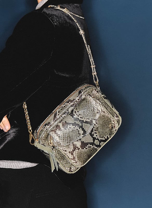 Sac bandoulière en cuir CLARIS VIROT Multicolore