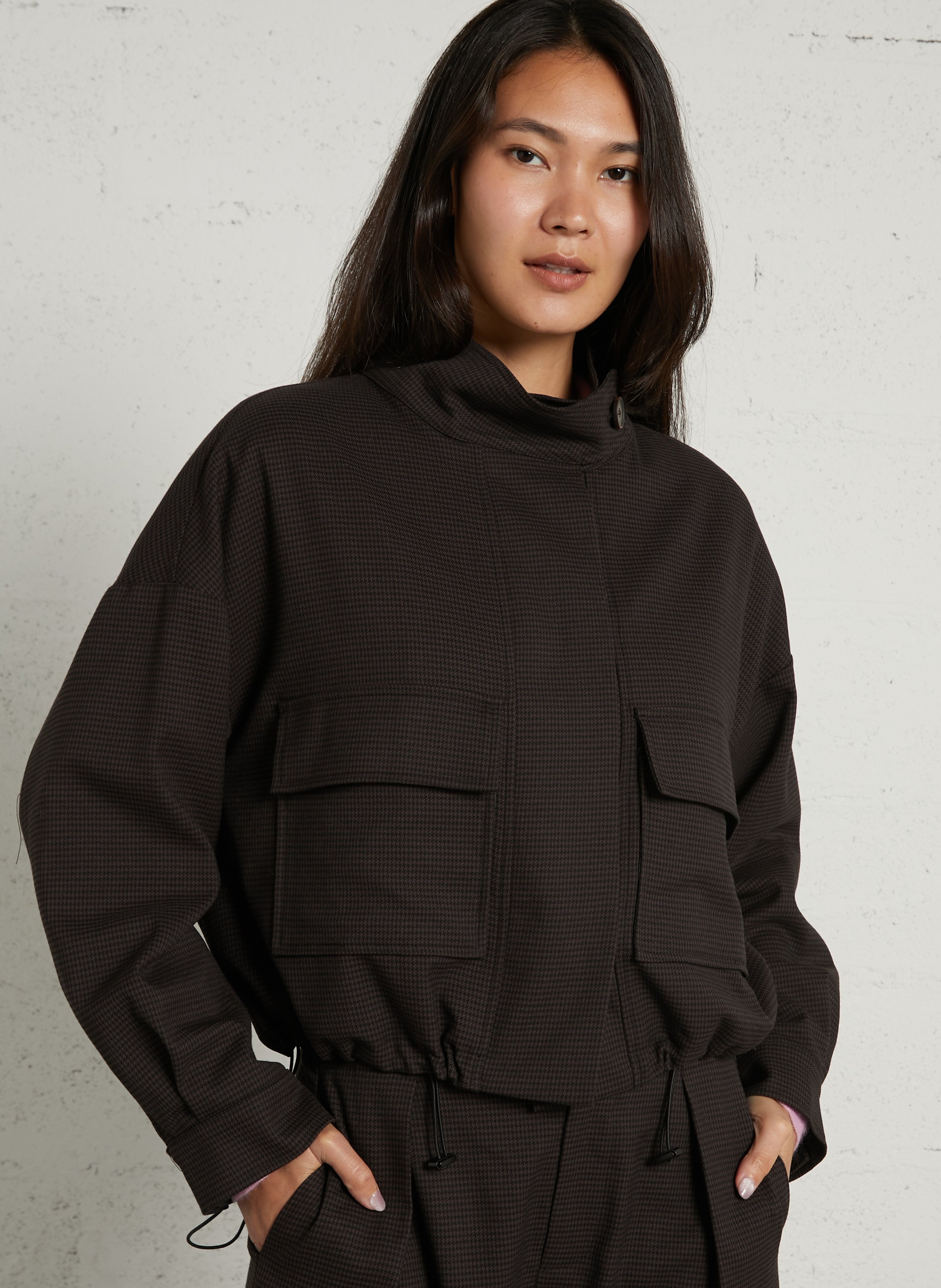 Weite Jacke mit Stehkragen SUNCOO Braun