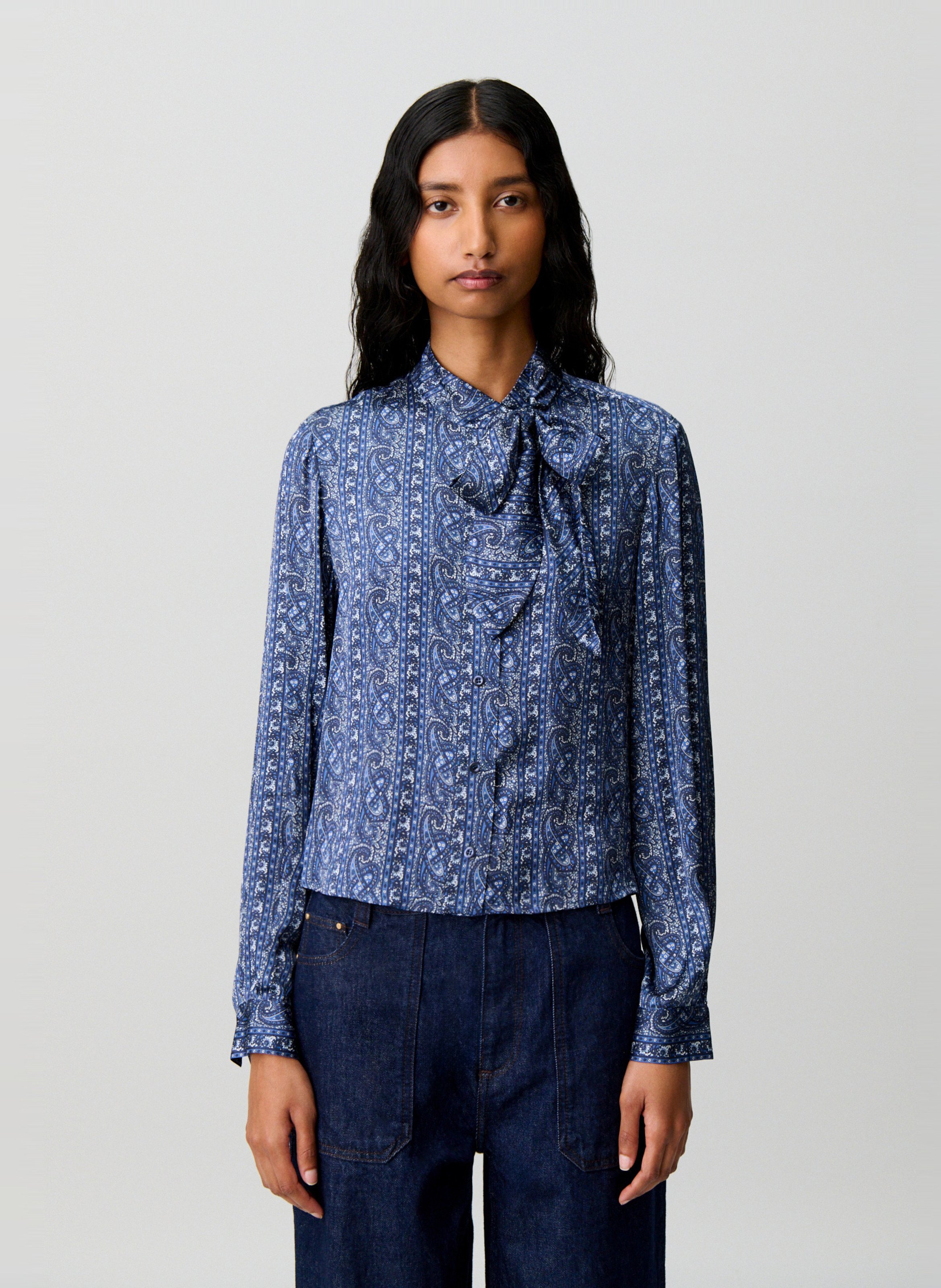 Straight shirt with lavallière collar CLAUDIE PIERLOT Multicolored