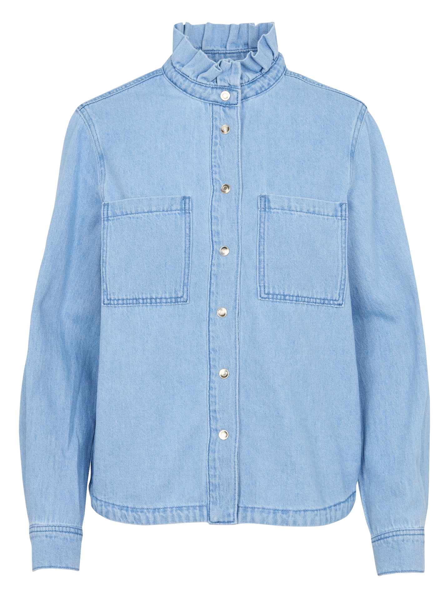 Chemise col montant en coton MAISON 123 Bleu