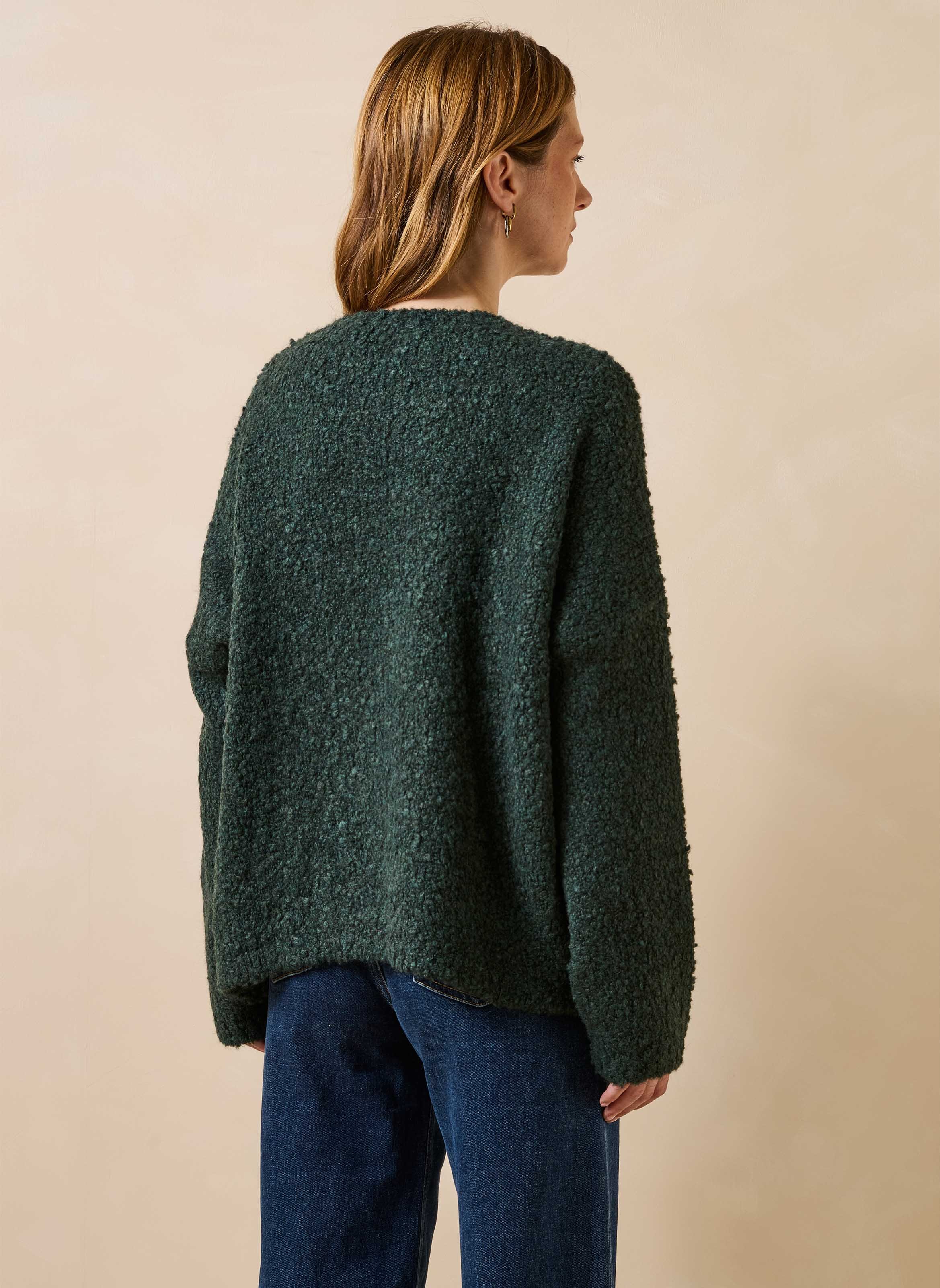 Pull oversize en laine mélangé | Vert LA FEE MARABOUTEE Femme