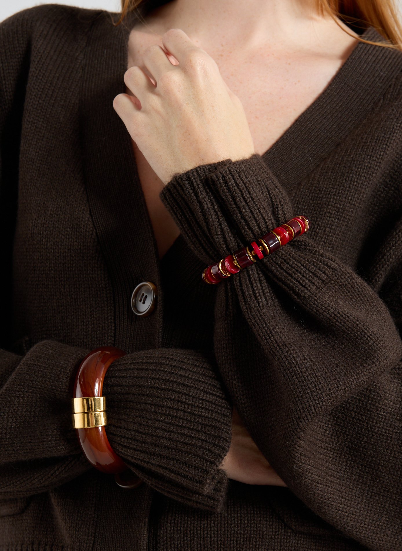 Openable resin bangle AU PRINTEMPS PARIS Brown