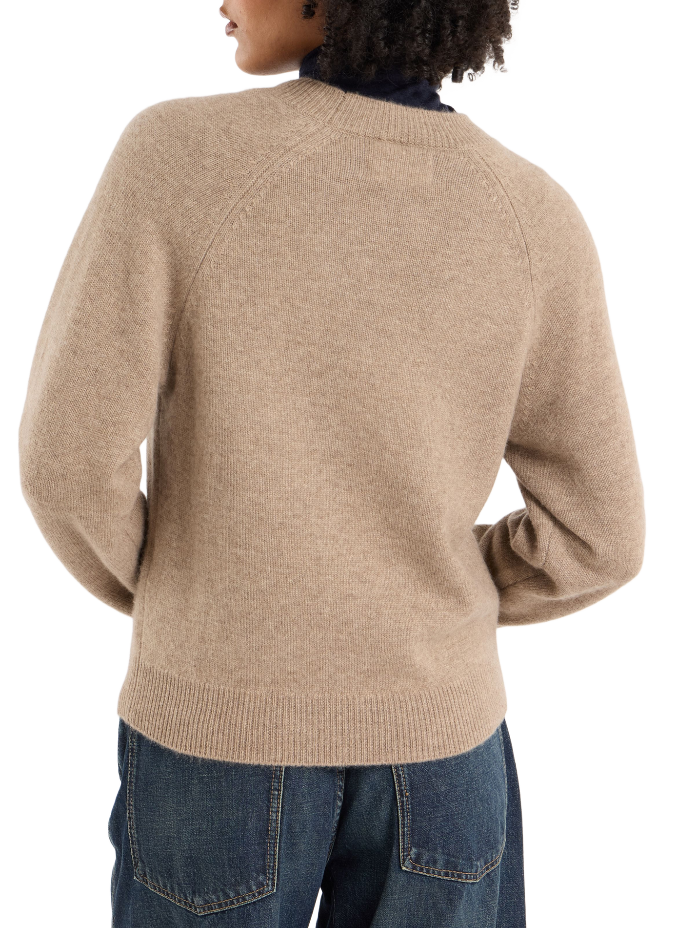 Straight fit plain round neck cashmere sweater SAISON 1865 Brown