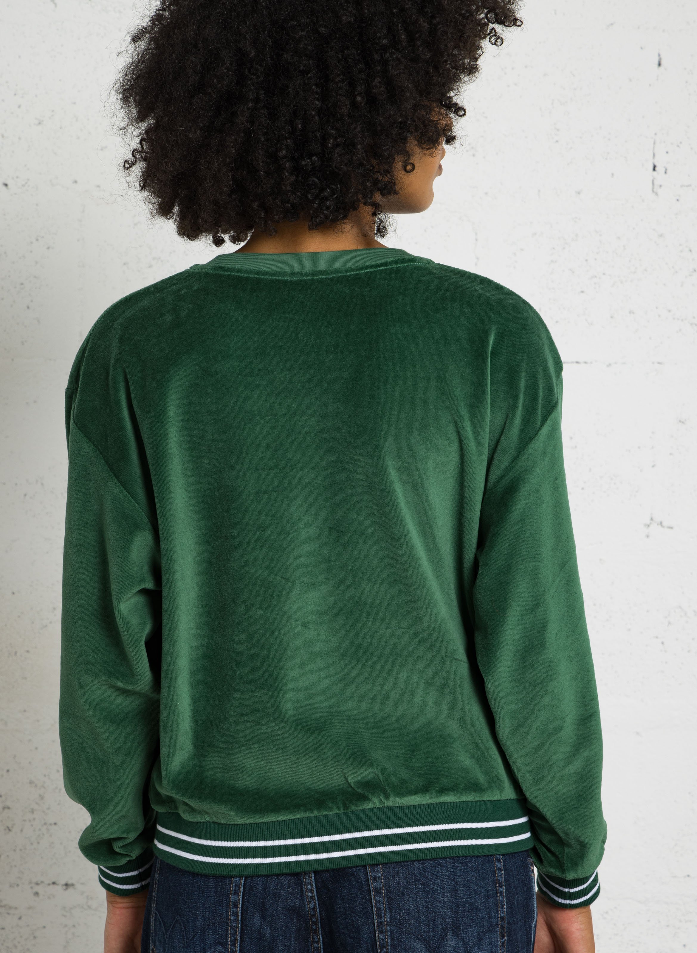 Rechte sweater van katoenen badstof LA NOUVELLE Groen