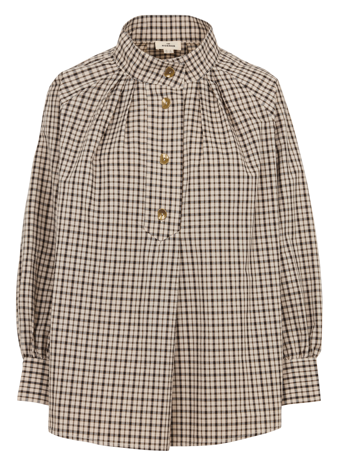Katoenen top met opstaande kraag THE KORNER Beige