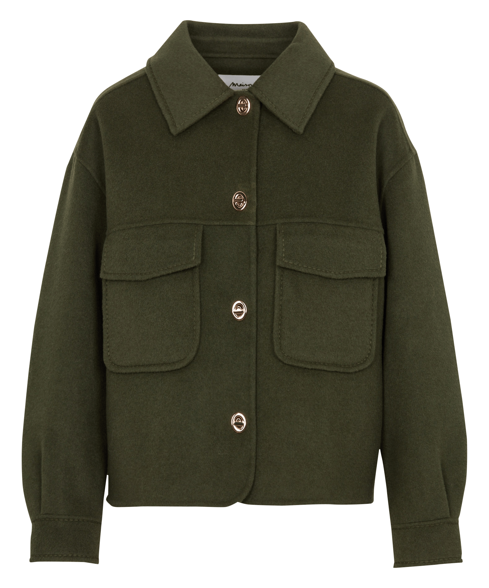 Veste droite à col classique en laine mélangée MAISON 123