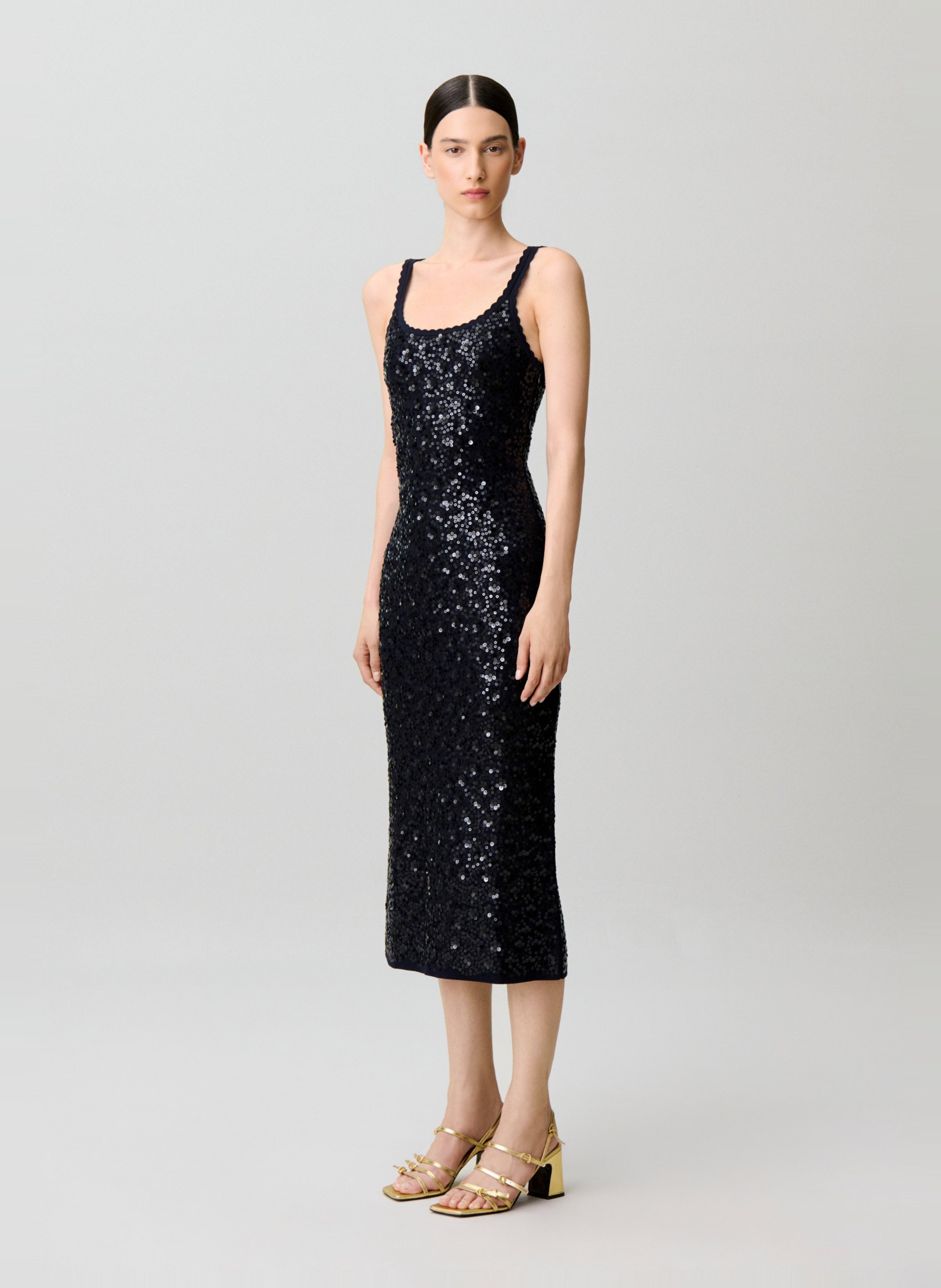 Robe longue moulante à sequins CLAUDIE PIERLOT Bleu