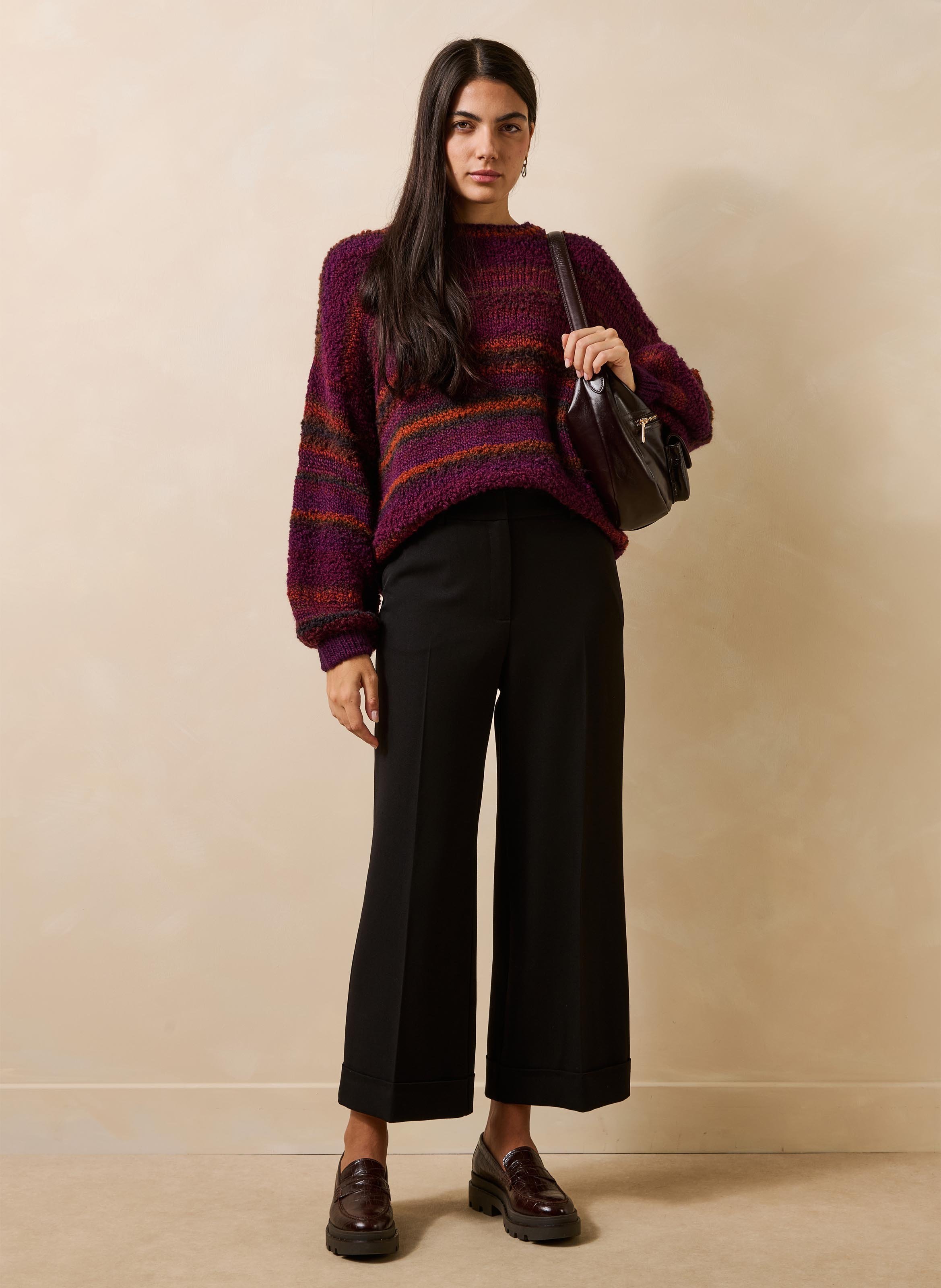 Pantalon large taille haute LA FEE MARABOUTEE Noir