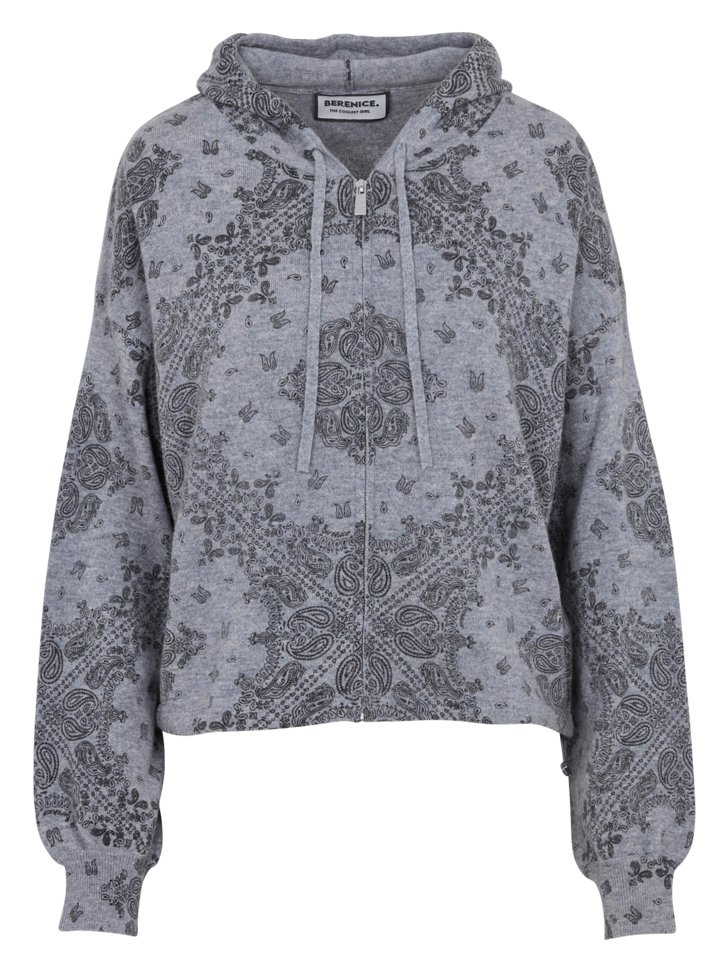 Gilet met capuchonkraag en bandanamotief BERENICE Grijs