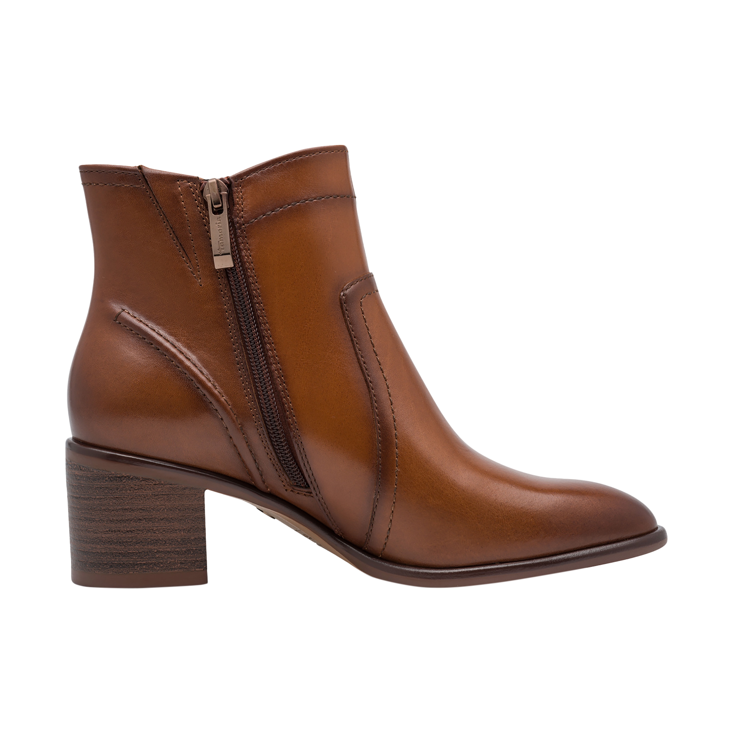 Leather ankle boot TAMARIS Brown