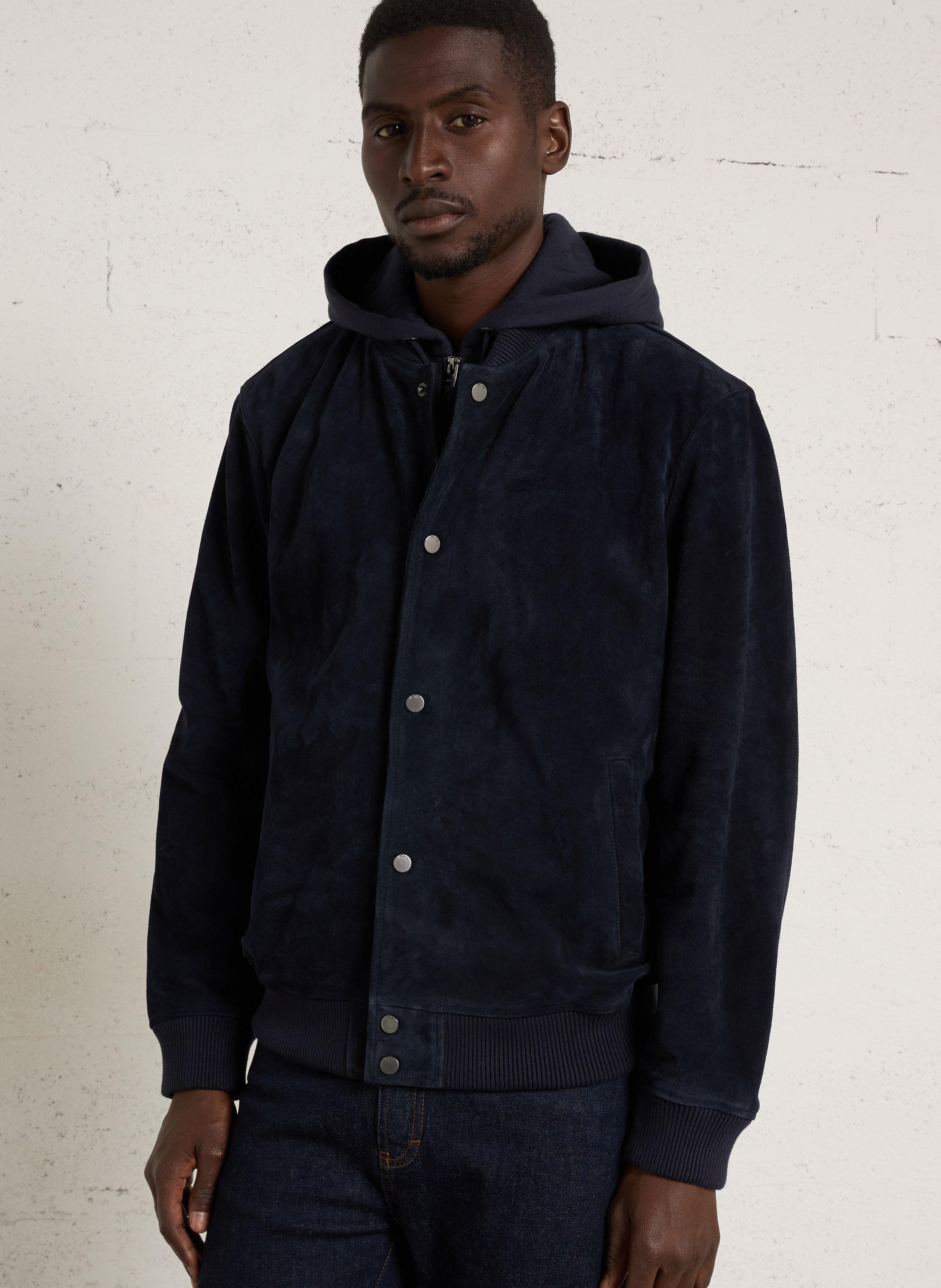 Lederblouson mit abnehmbarer Kapuze IKKS Blau