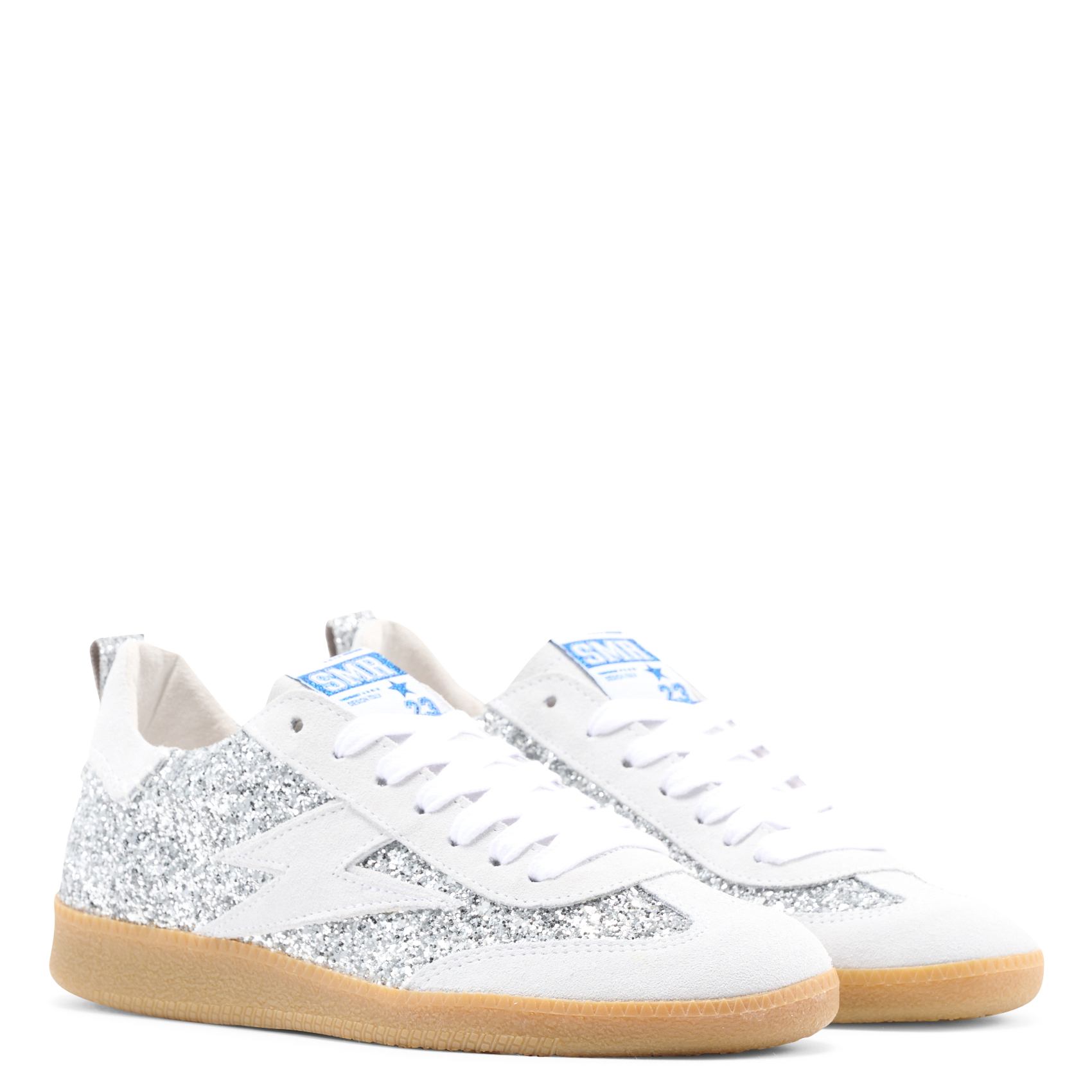 Lage sneakers met glitter van gemengd leer SEMERDJIAN - SMR Zilver