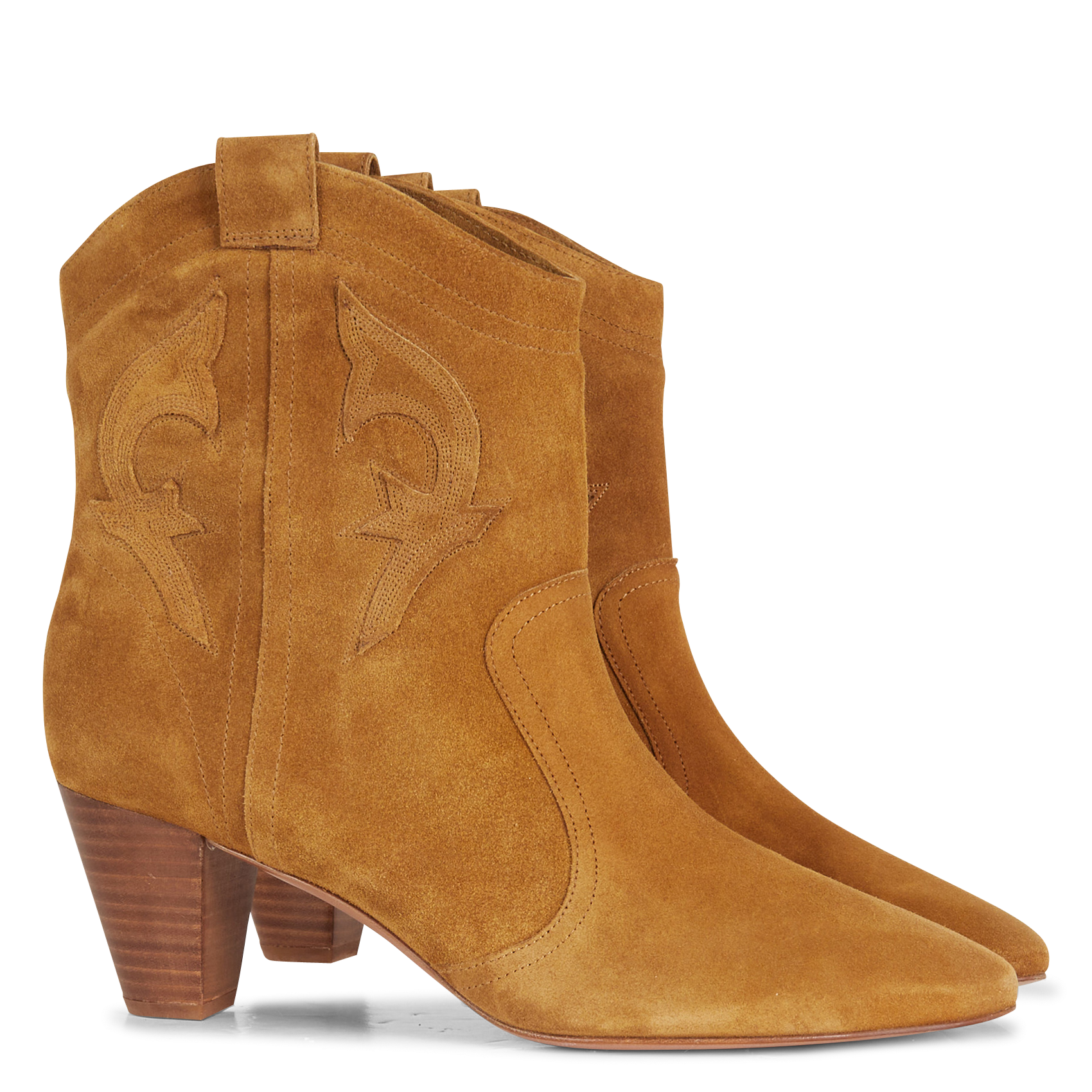 Bottines en cuir de vachette  BA&SH Marron