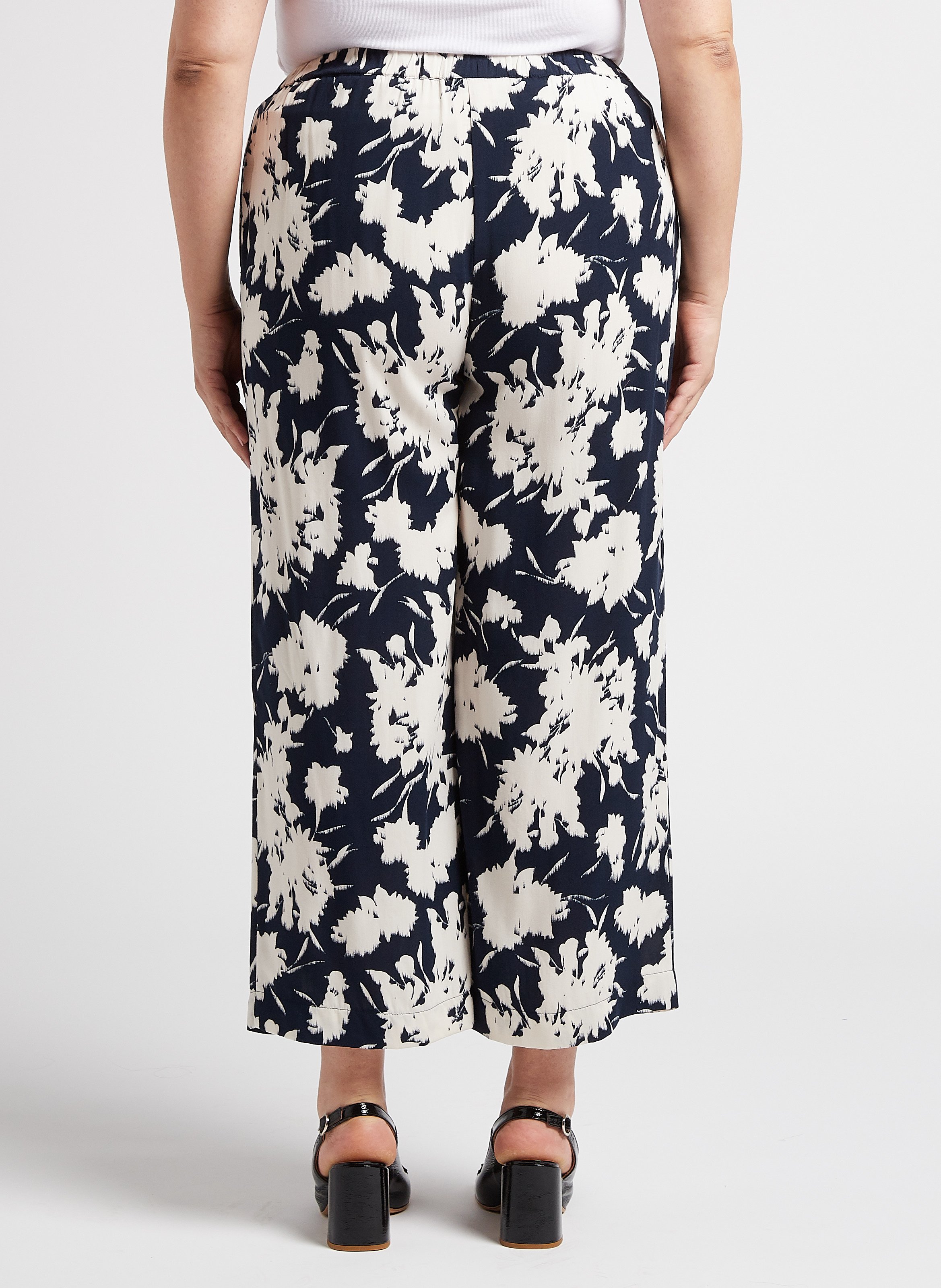 Pantalon fluide cropped imprimé PERSONA by Marina Rinaldi Bleu