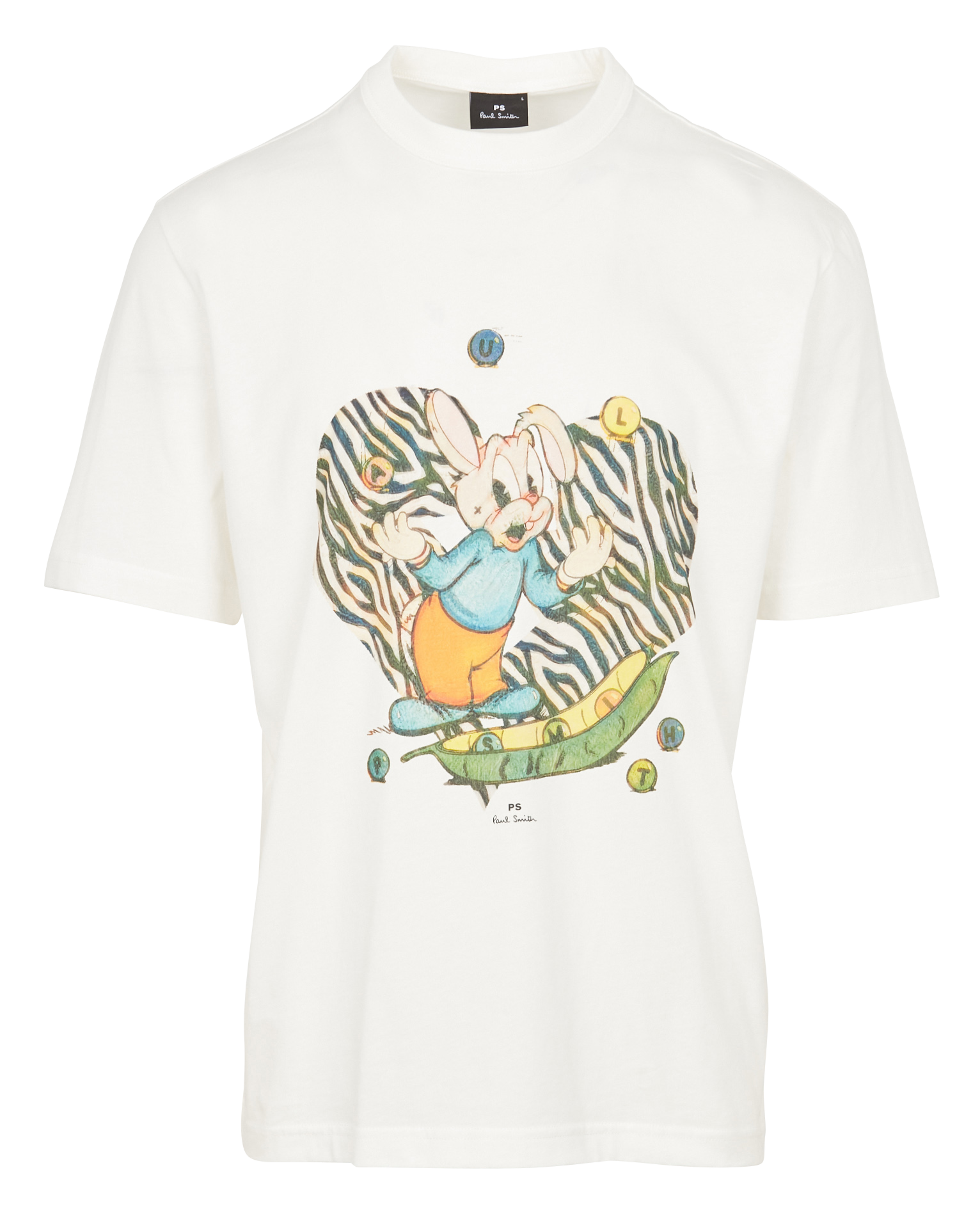 Printed organic cotton round-neck T-shirt PAUL SMITH White
