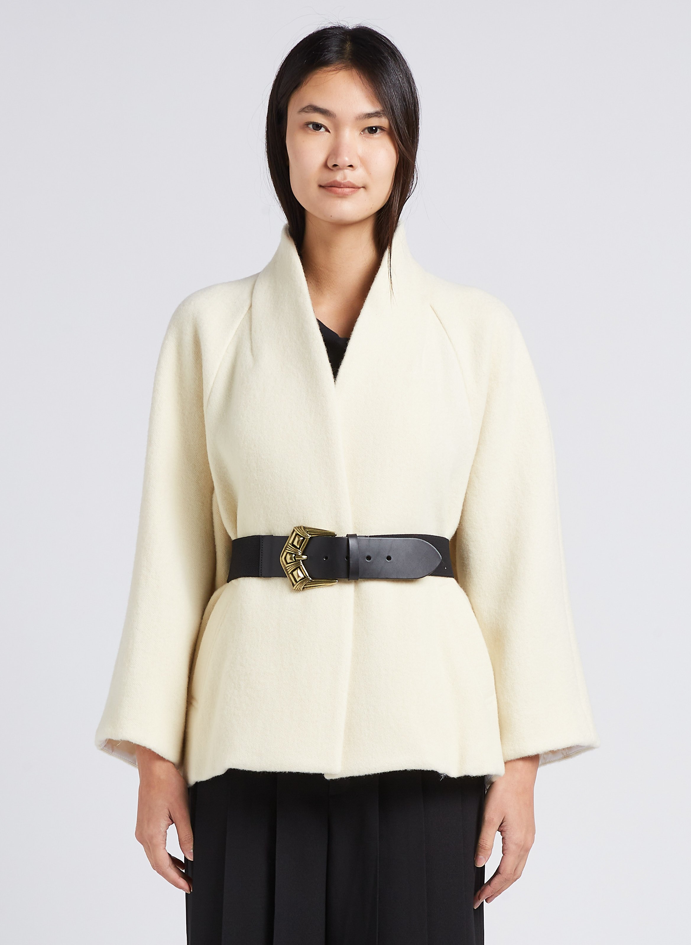 Cape droite col châle en laine BA&SH