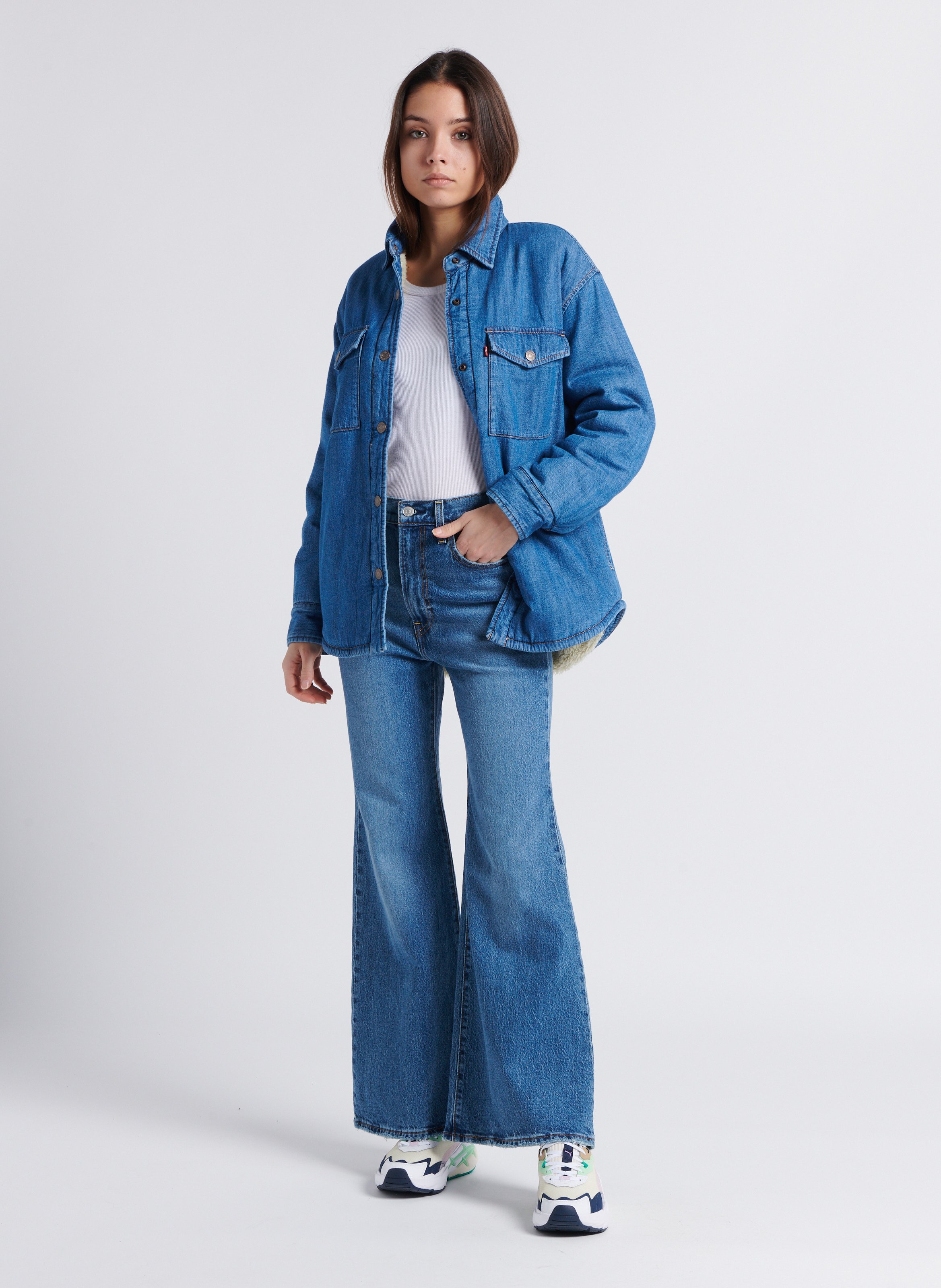 Surchemise droite col classique en coton LEVI'S Bleu