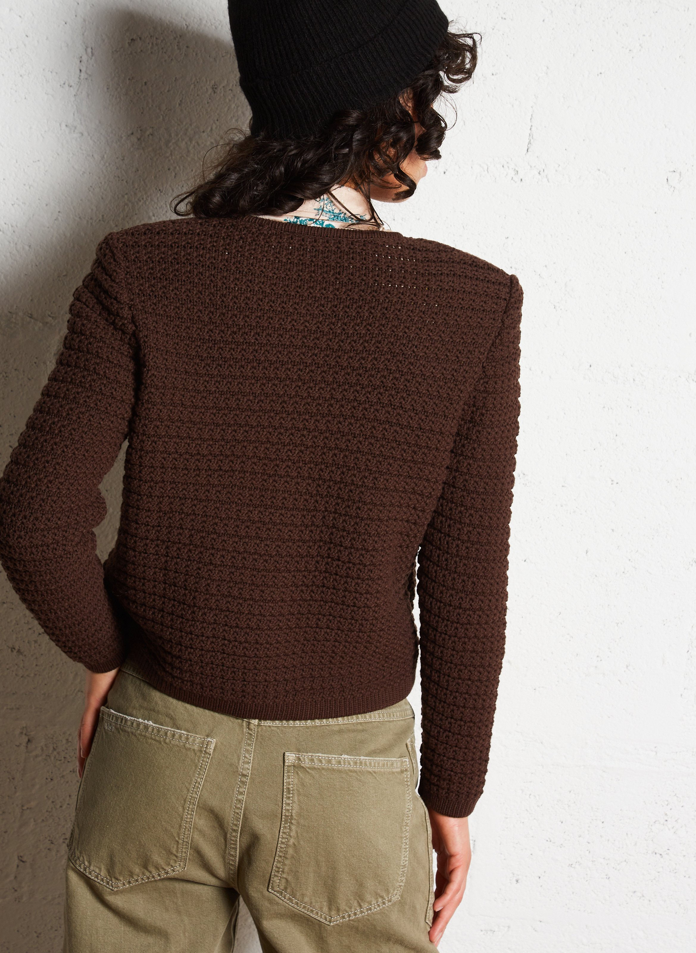 Gilet manches longues en coton mélangé BA&SH Marron