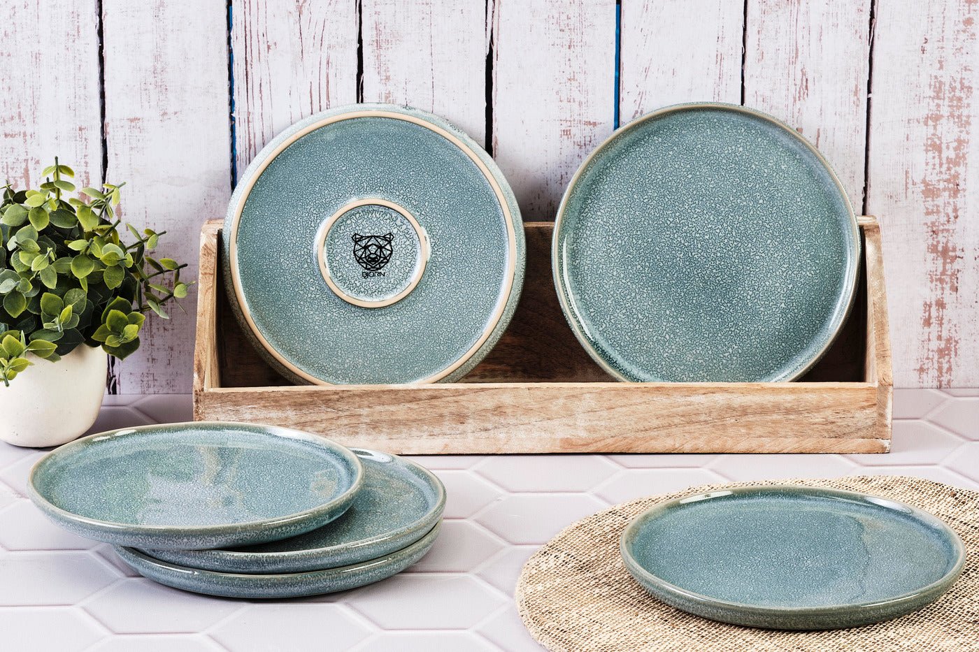 MAGMA -  6-piece plate set BJORN Blue