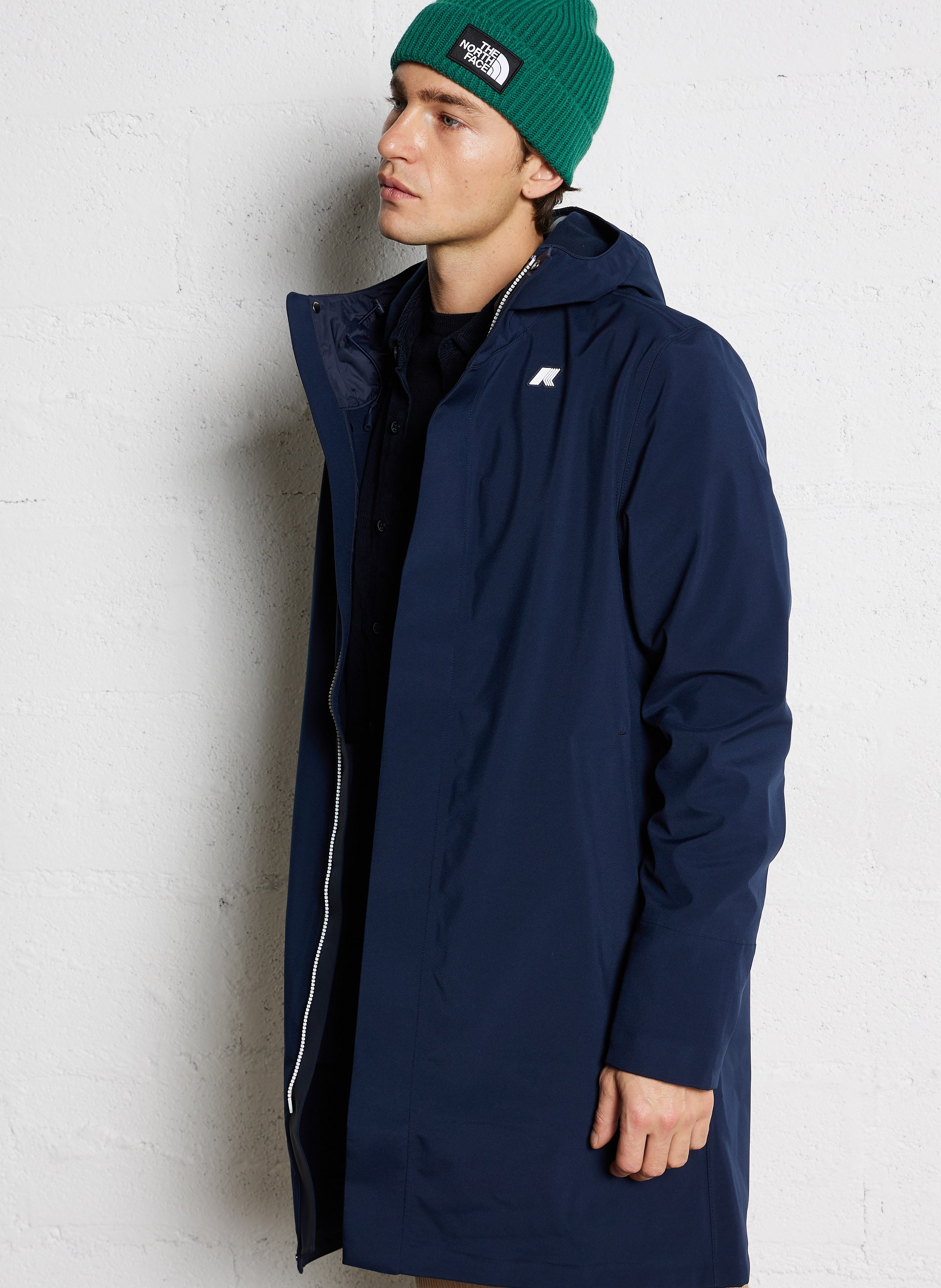 Parka with high collar and fitted hood K-WAY