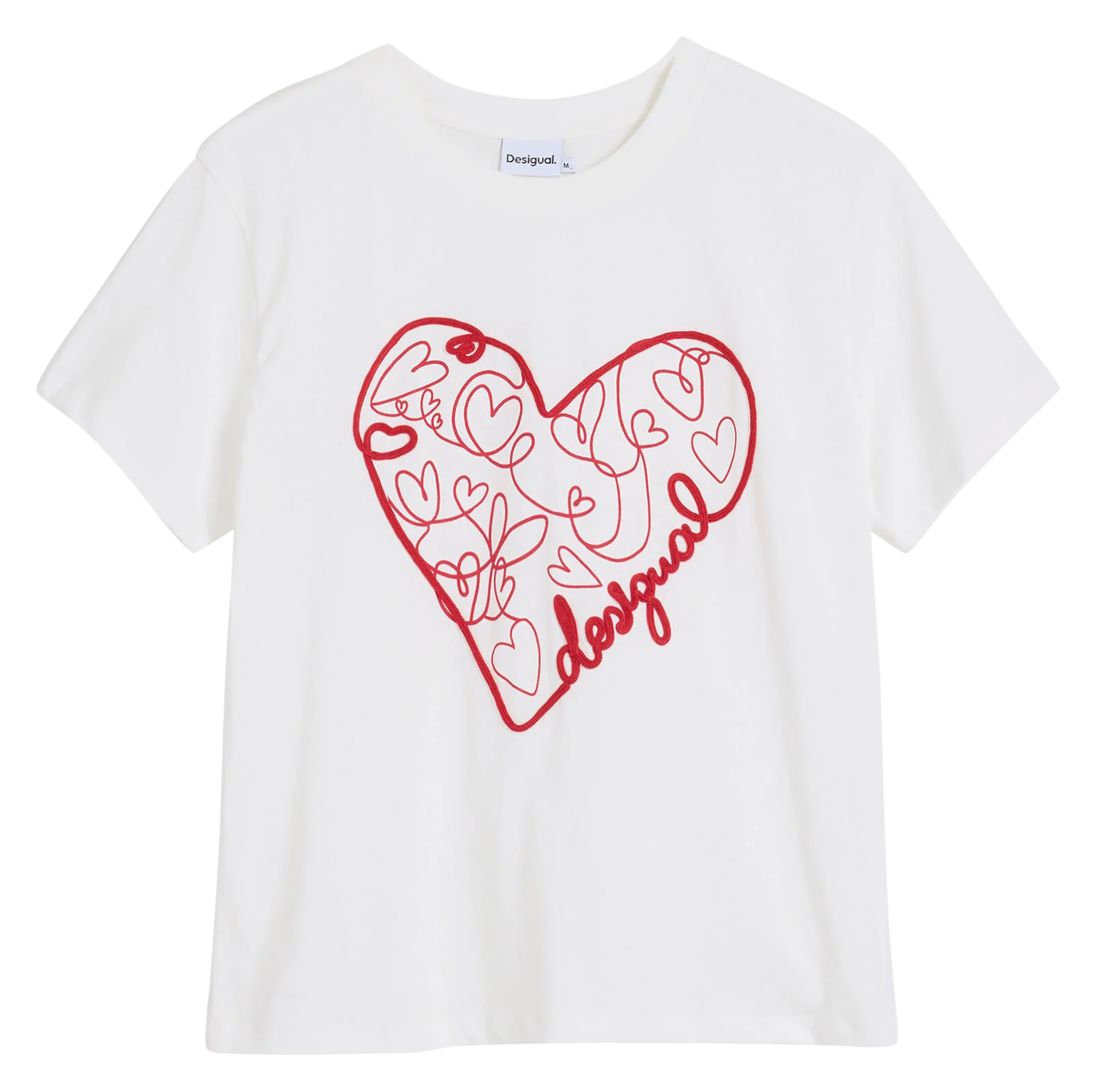 Tee-shirt droit en coton imprimé DESIGUAL Blanc