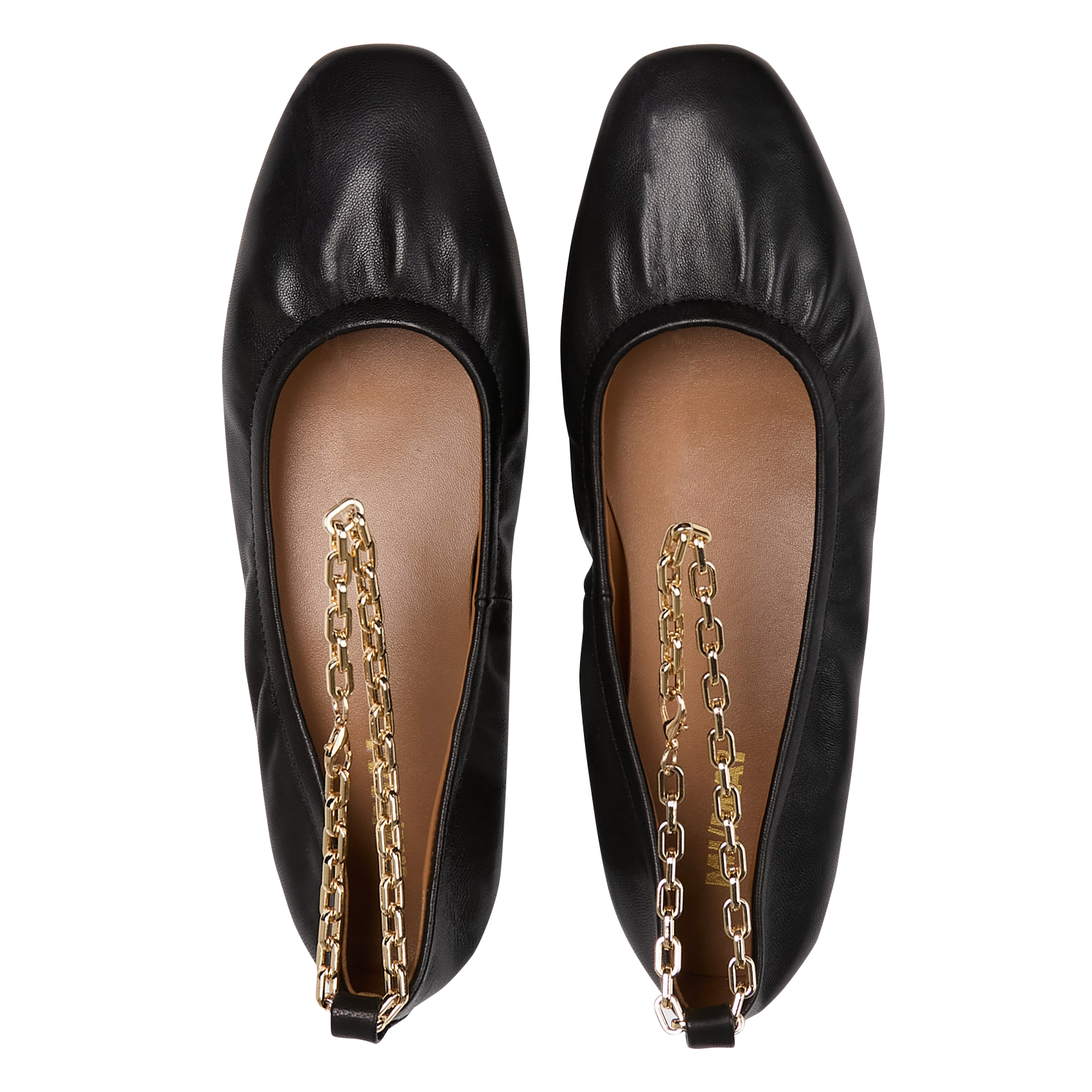 Ballerines à chaine en cuir MI/MAI Noir