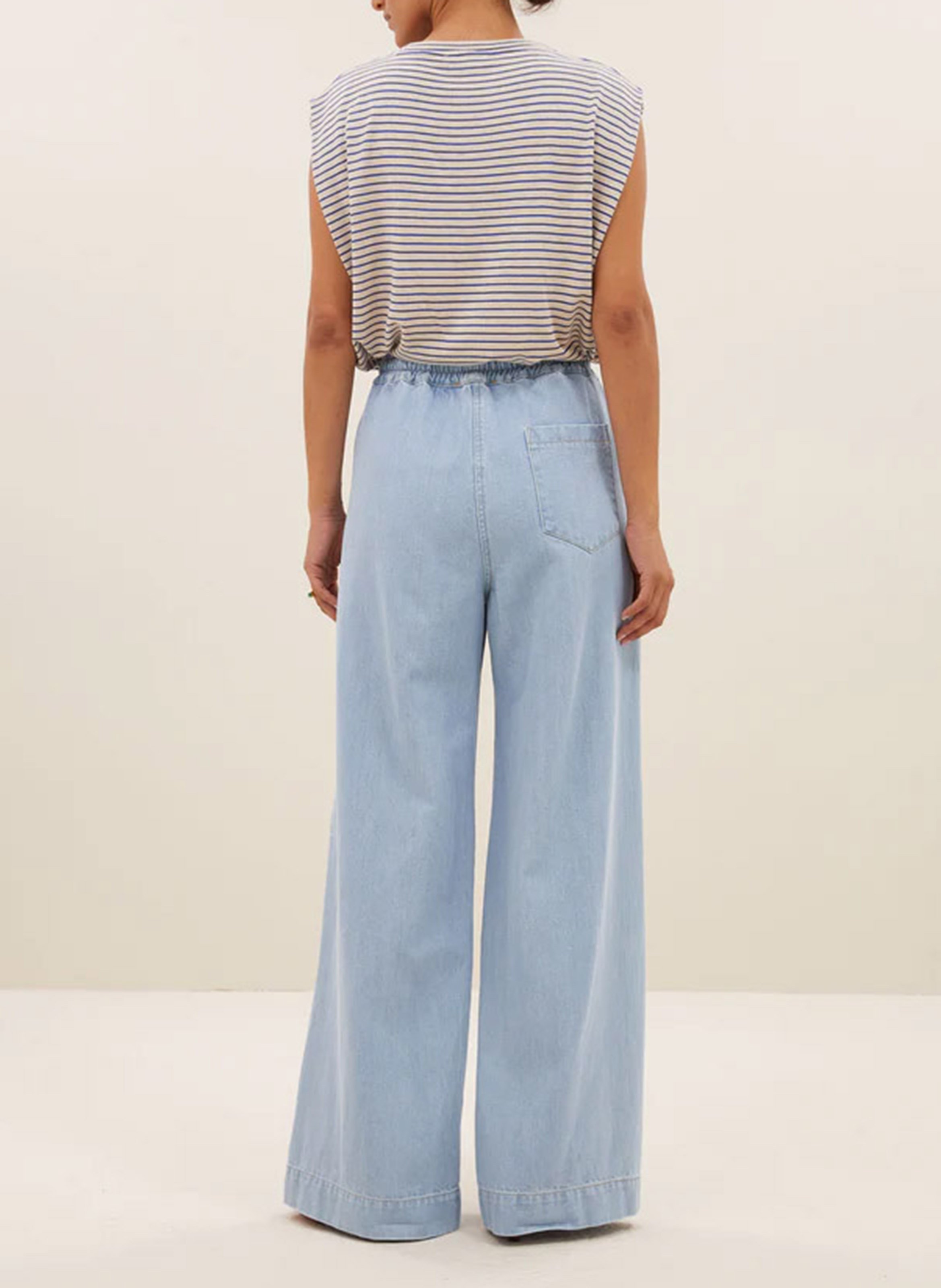 Sleeveless Striped Top BY BAR Blue