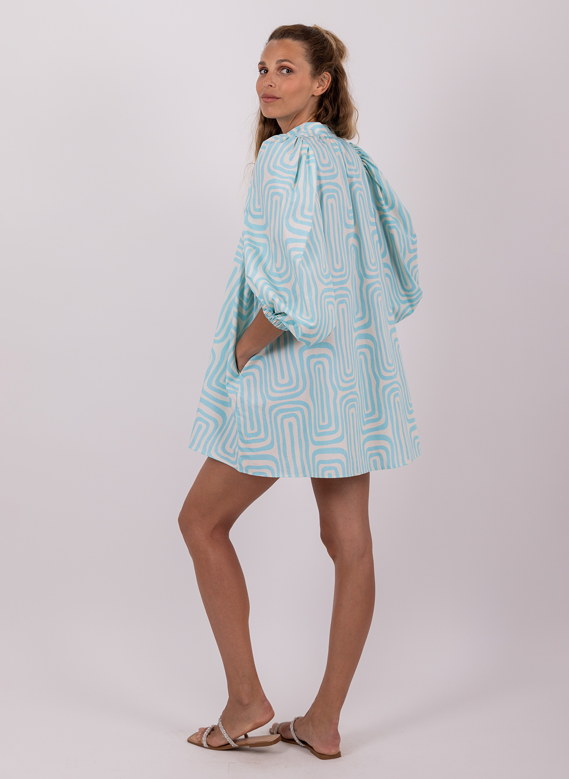Robe ample courte en coton SUNDRESS Bleu