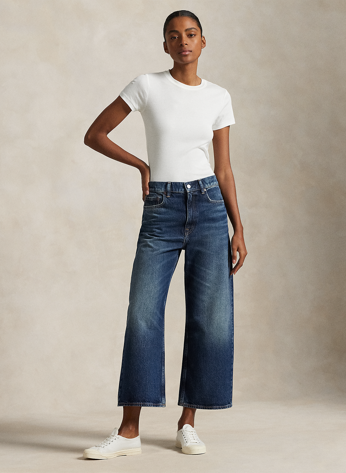 Wide leg cotton jeans POLO RALPH LAUREN Blue